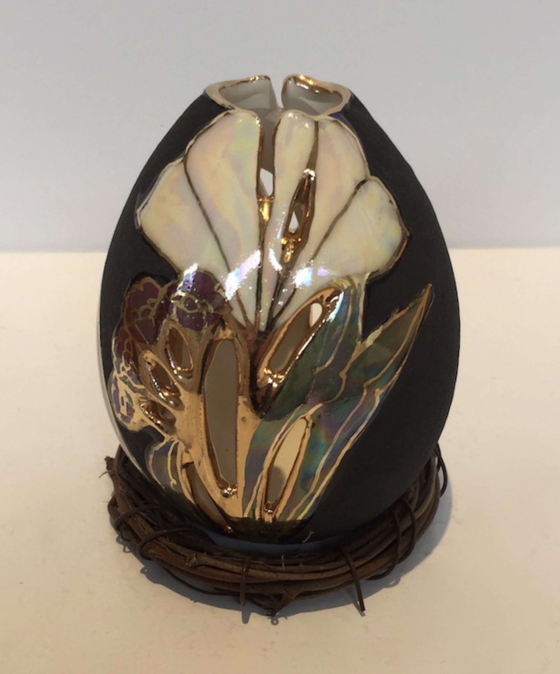 Decorative Egg - Black by Jan Phelan