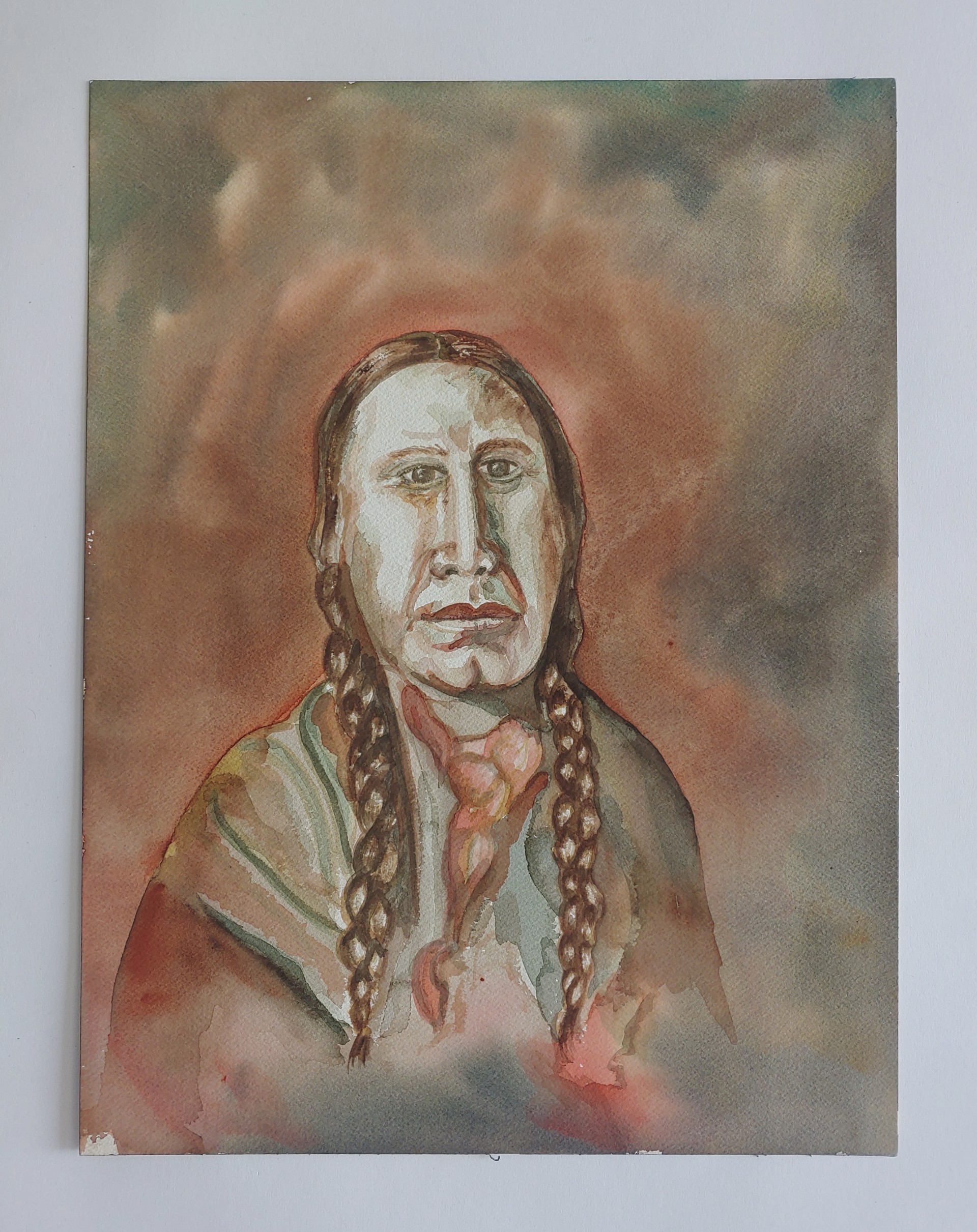 Man's Portrait #2 - Watercolor by David Amdur