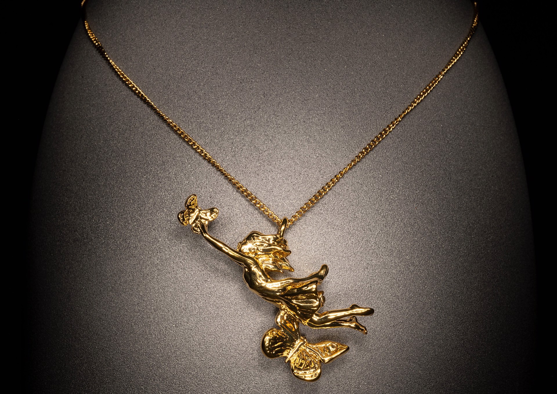 Lift Her with Butterflies Necklace - Gold Plate by Angela Mia