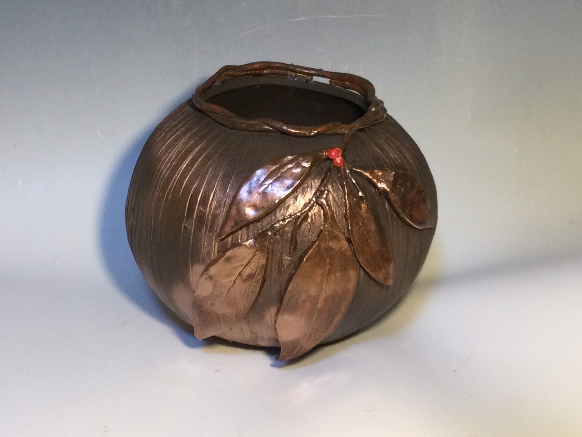 Copper Leaf Vessel by Anna M. Elrod
