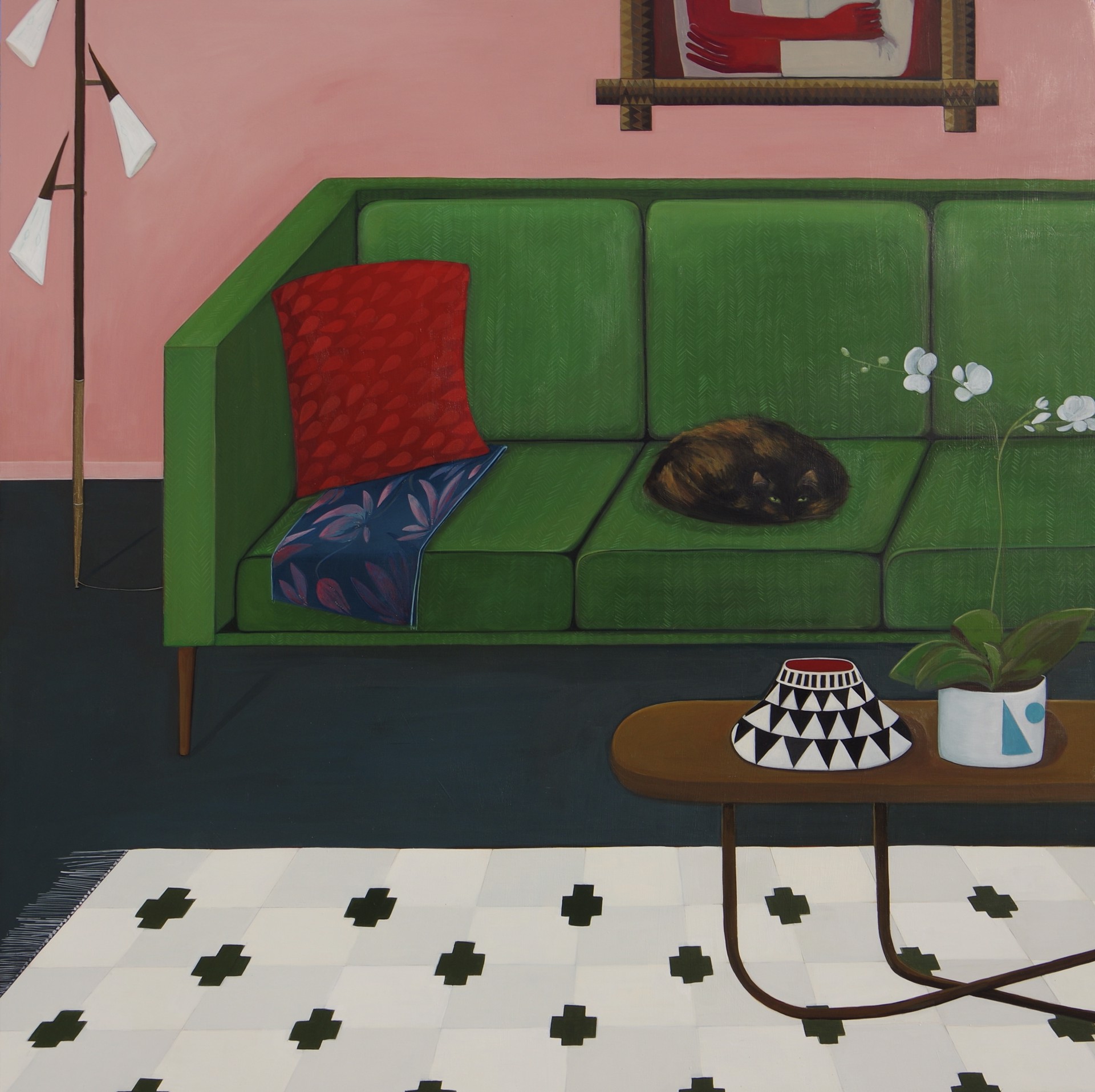Interior with Cat by Angela Burson