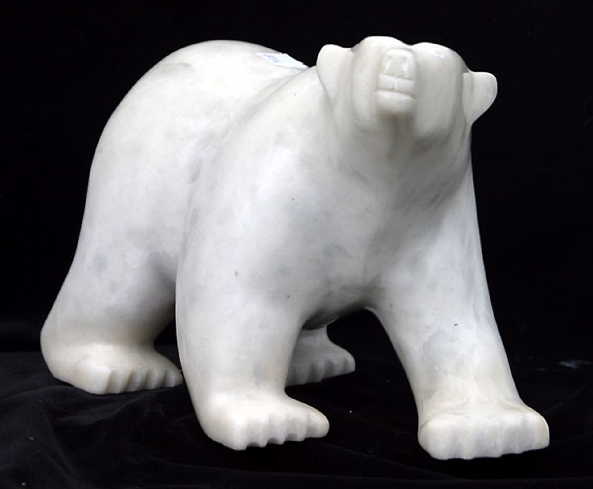 Inuit:Walking Bear - White Stone by Ottokie Ashoona
