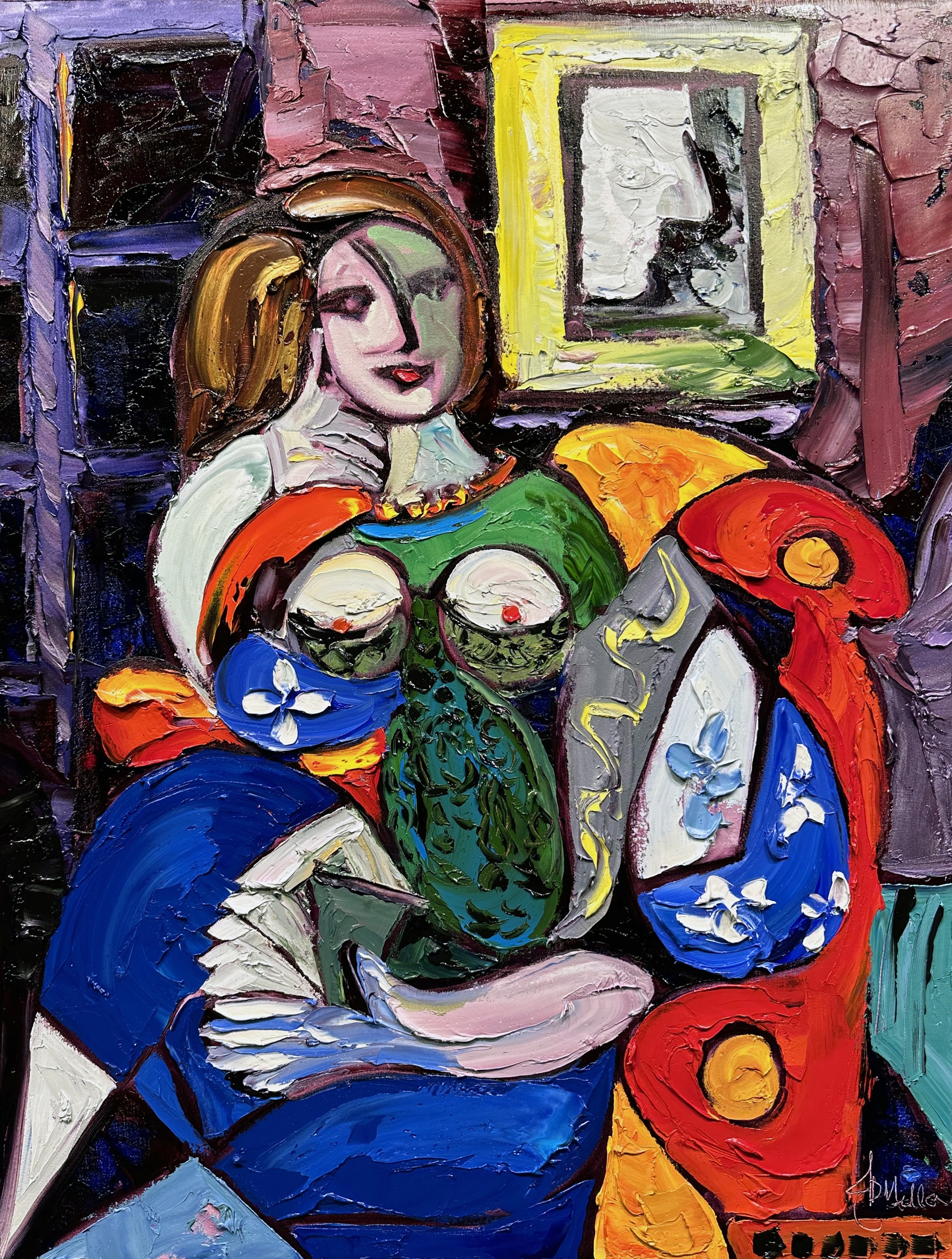 Woman with a Book after Picasso by JD Miller