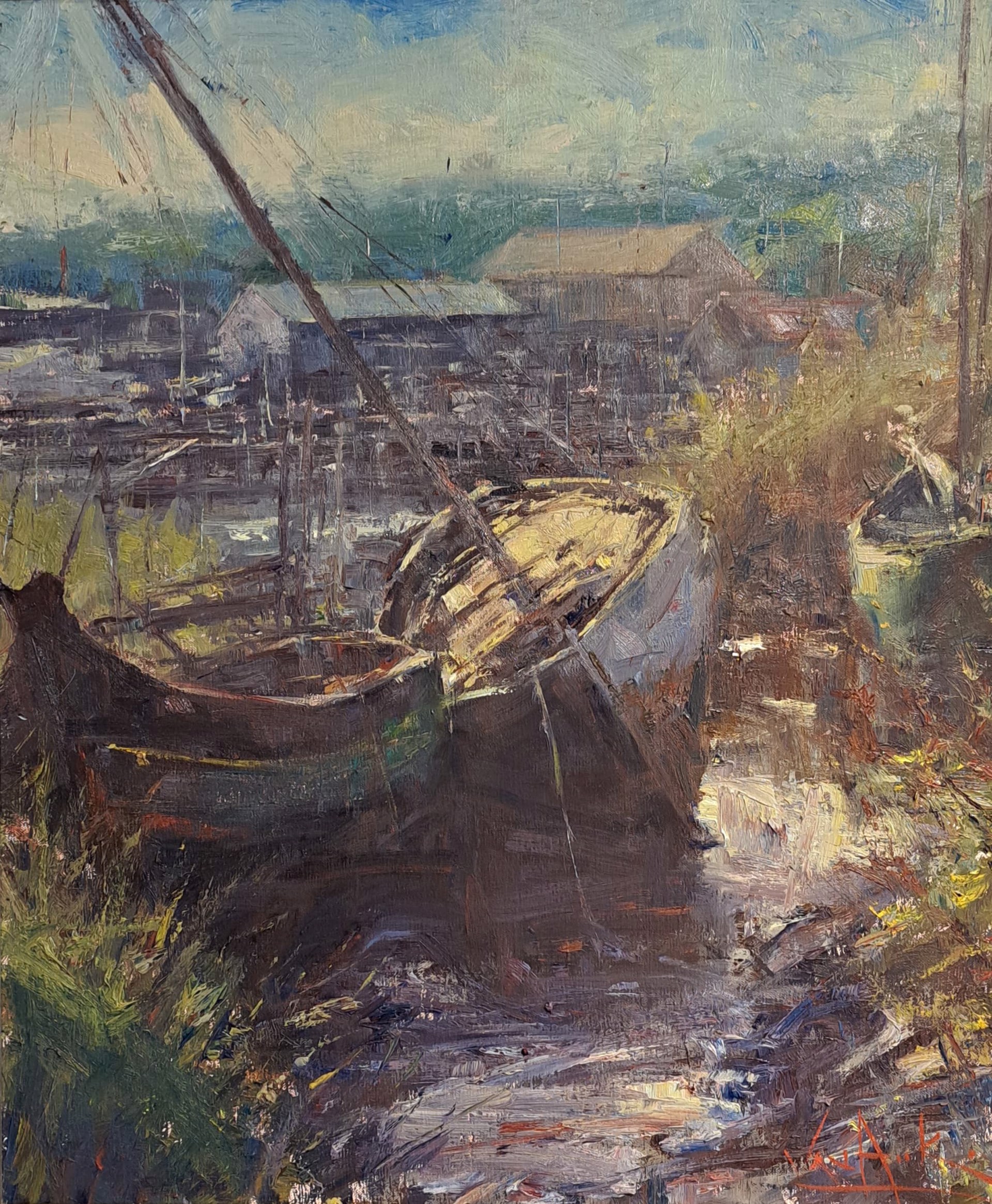 Essex Boatyard by George Van Hook