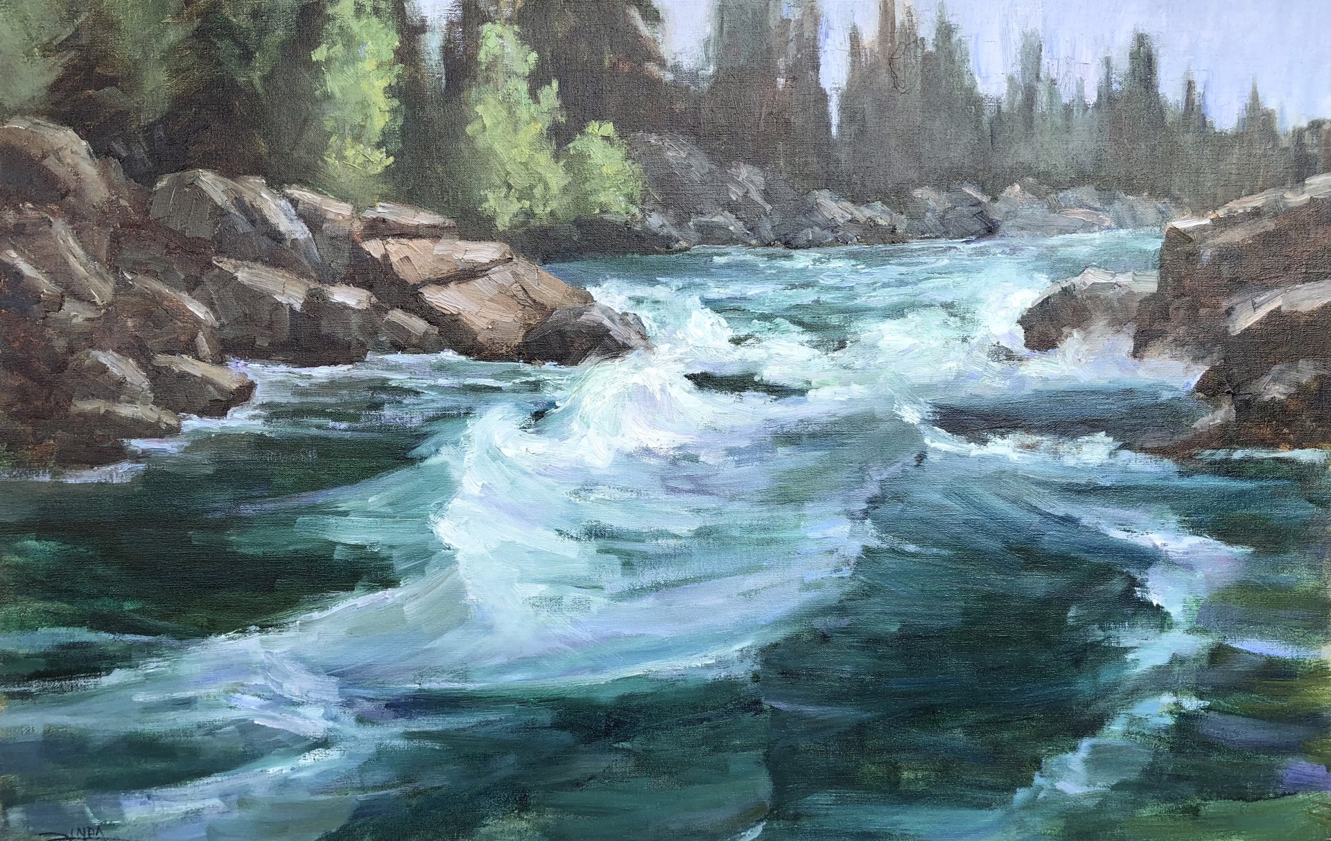 Floating Glaciers' Middle Fork by Linda Tippetts
