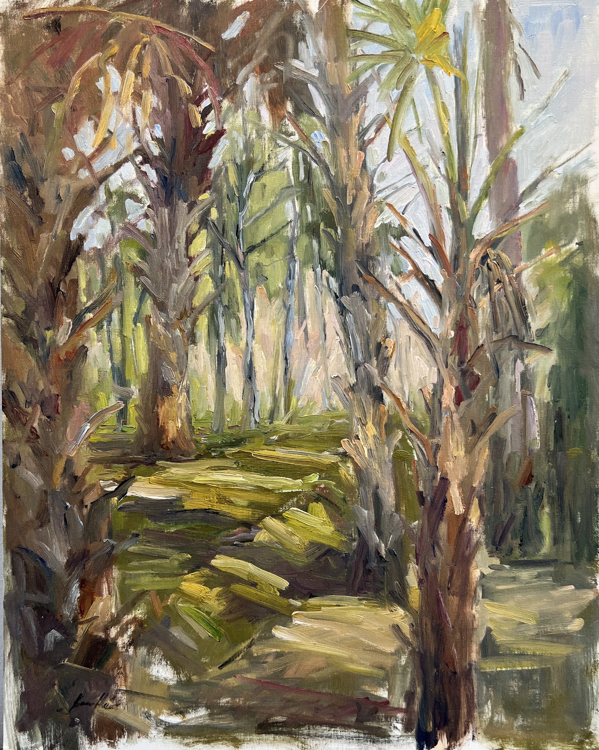 Sunlit Path with Palms by Karen Hewitt Hagan