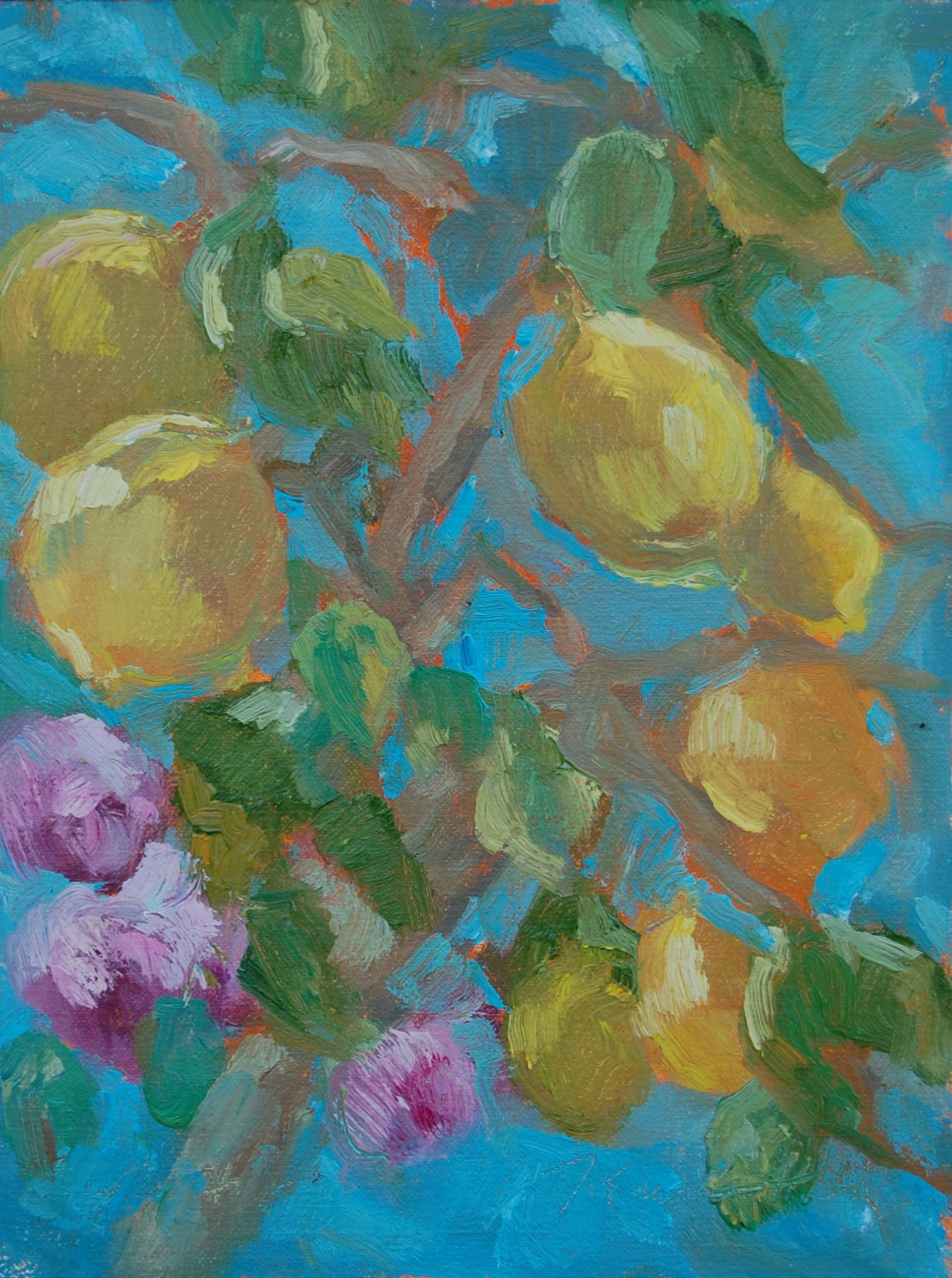 Lemons and Roses at an Italian Villa by Karen Hewitt Hagan