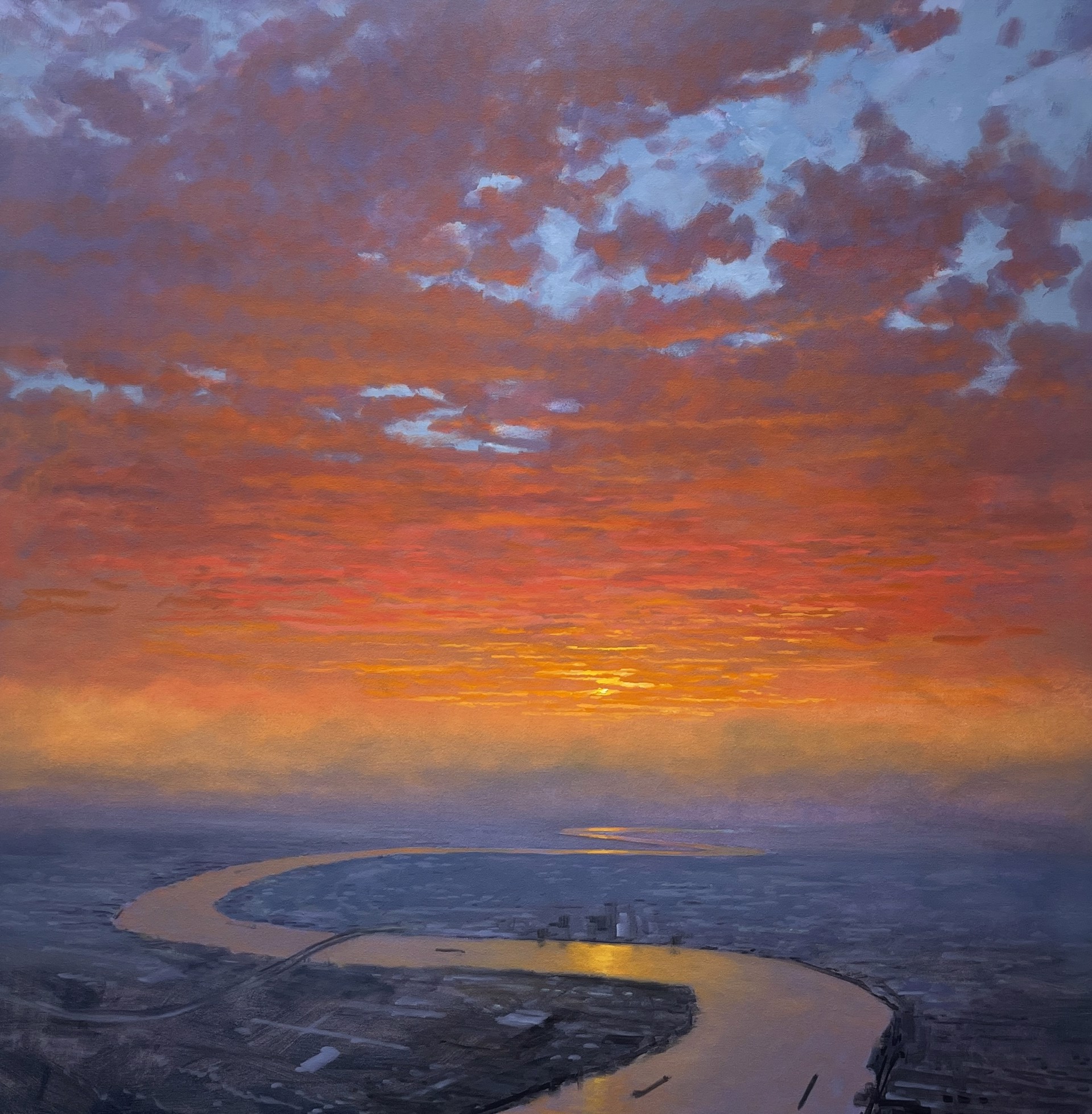 Sunset over the Mississippi by Billy Solitario
