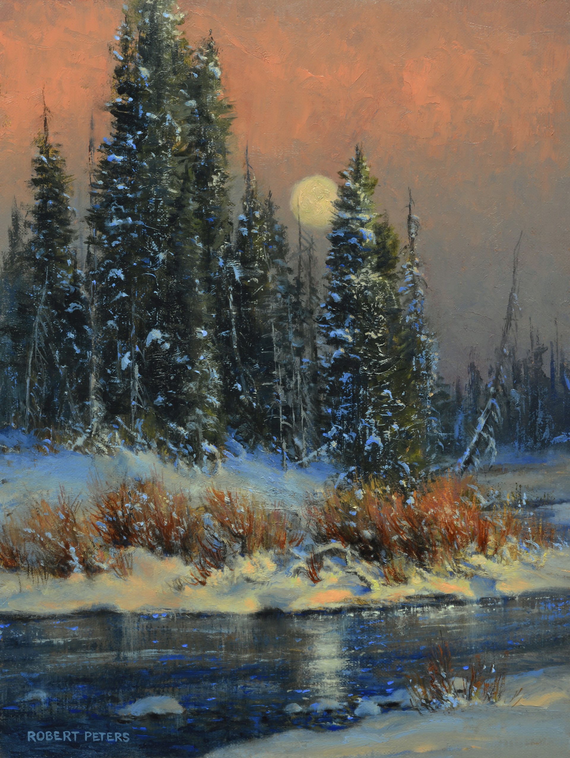 Paradise Creek Moonrise by Robert Peters