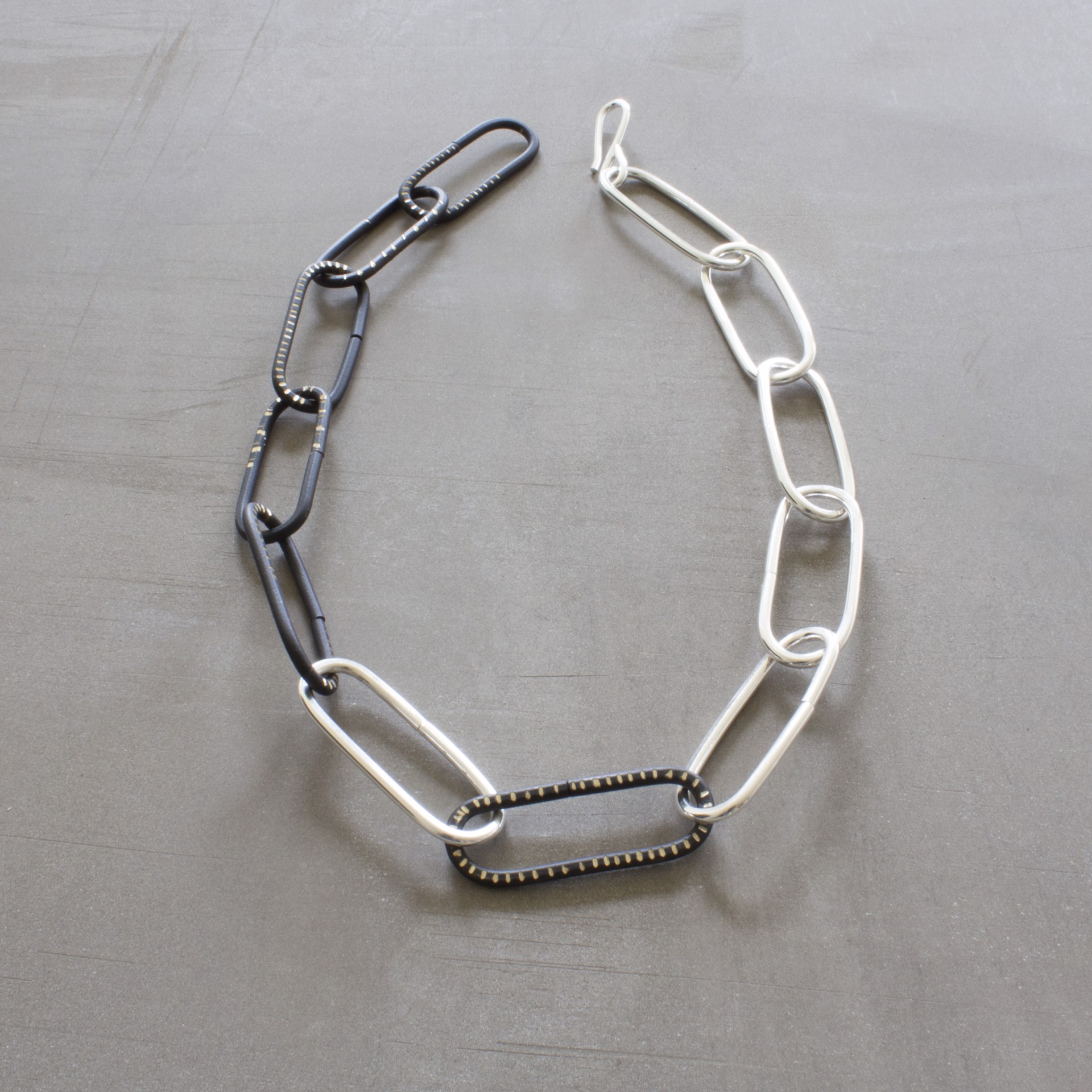 Detail Chain in Brass and Sterling Silver by Audrey Laine