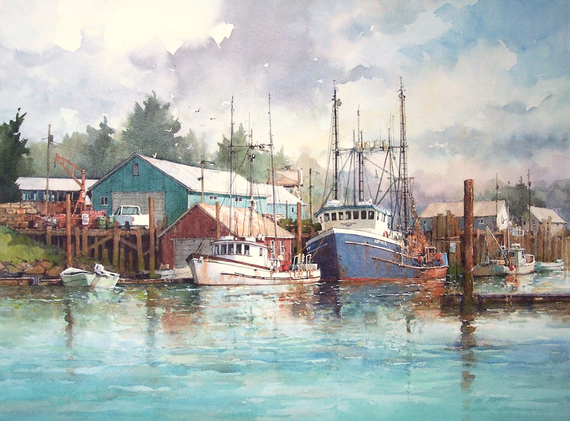 Hurbert Creek Dock, Newport, OR by Ian Ramsay