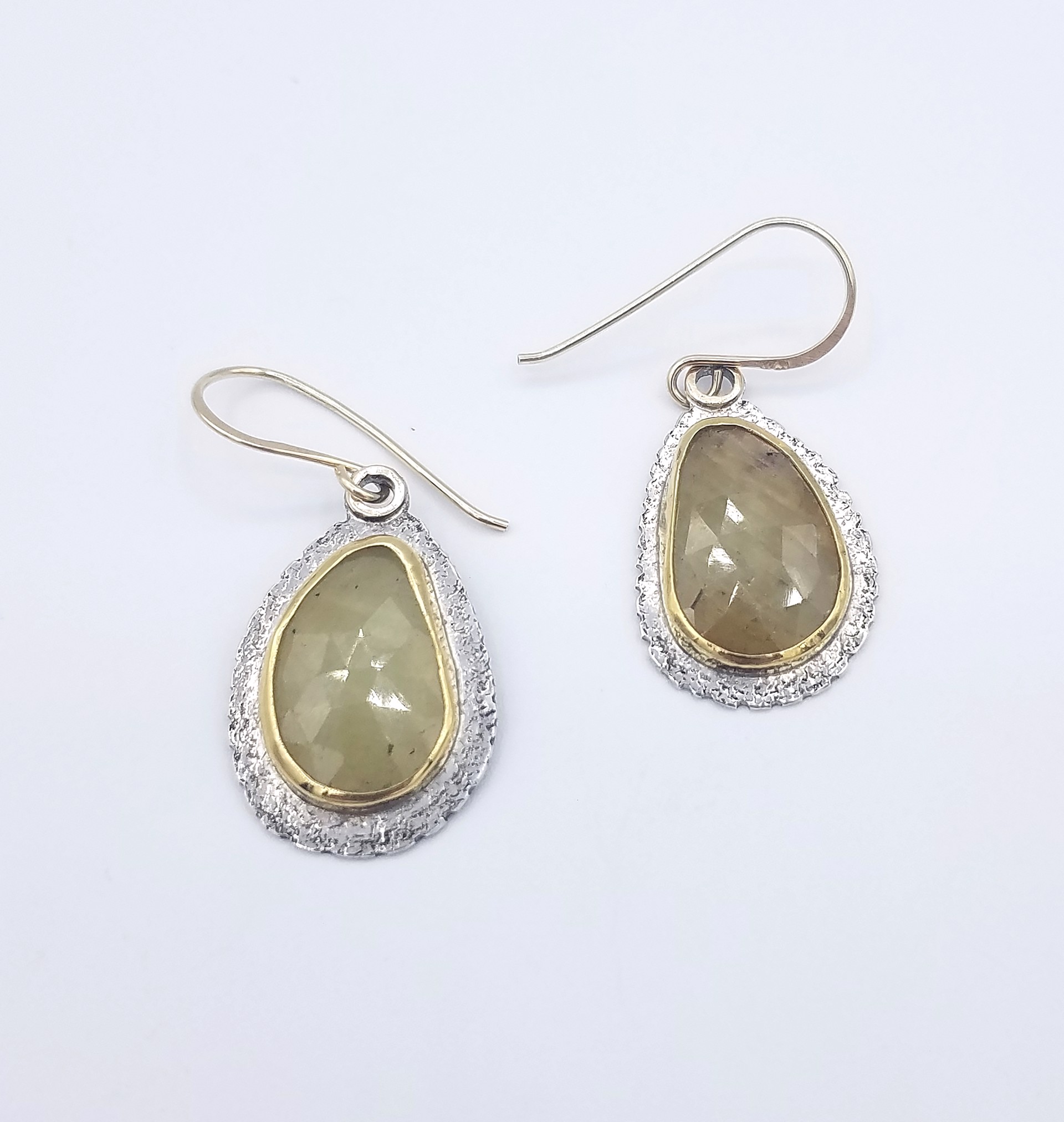 Golden Sapphire Earrings by Anita Shuler