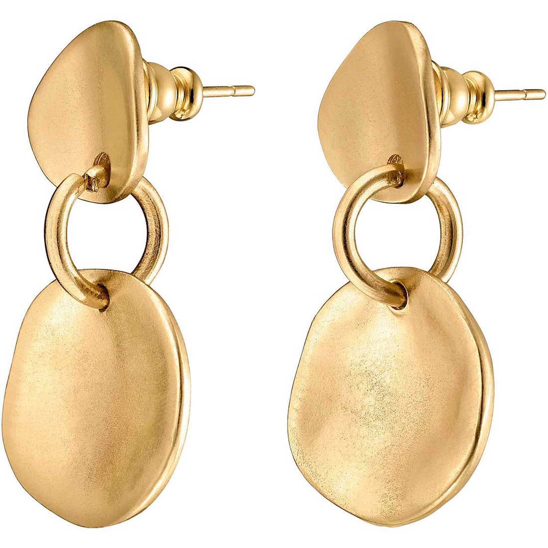 9458 Gold Dangly Stud Earrings by UNO DE 50