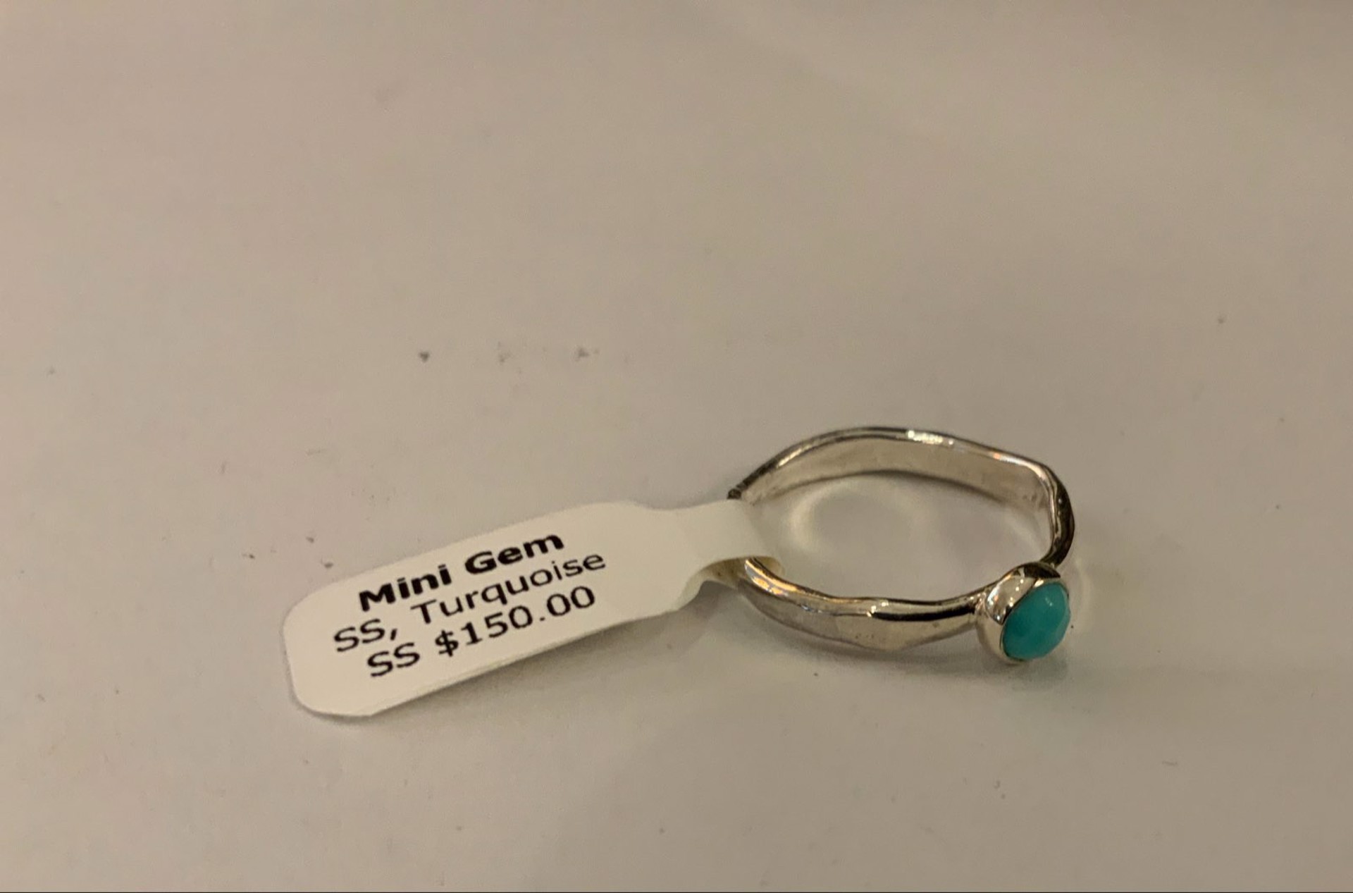 Mini Turquoise Gem Sterling Silver Ring by Kristen Baird
