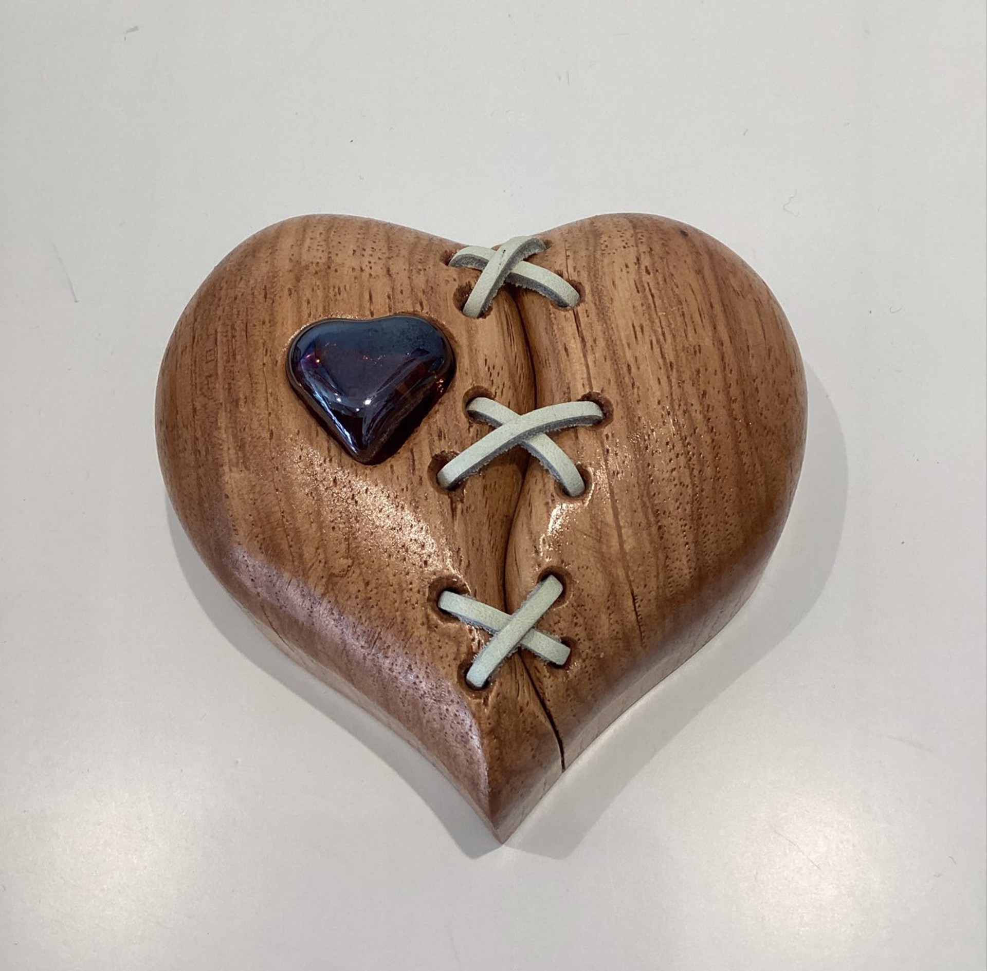 Mended Broken Heart With Glass Heart by Mel Johnson