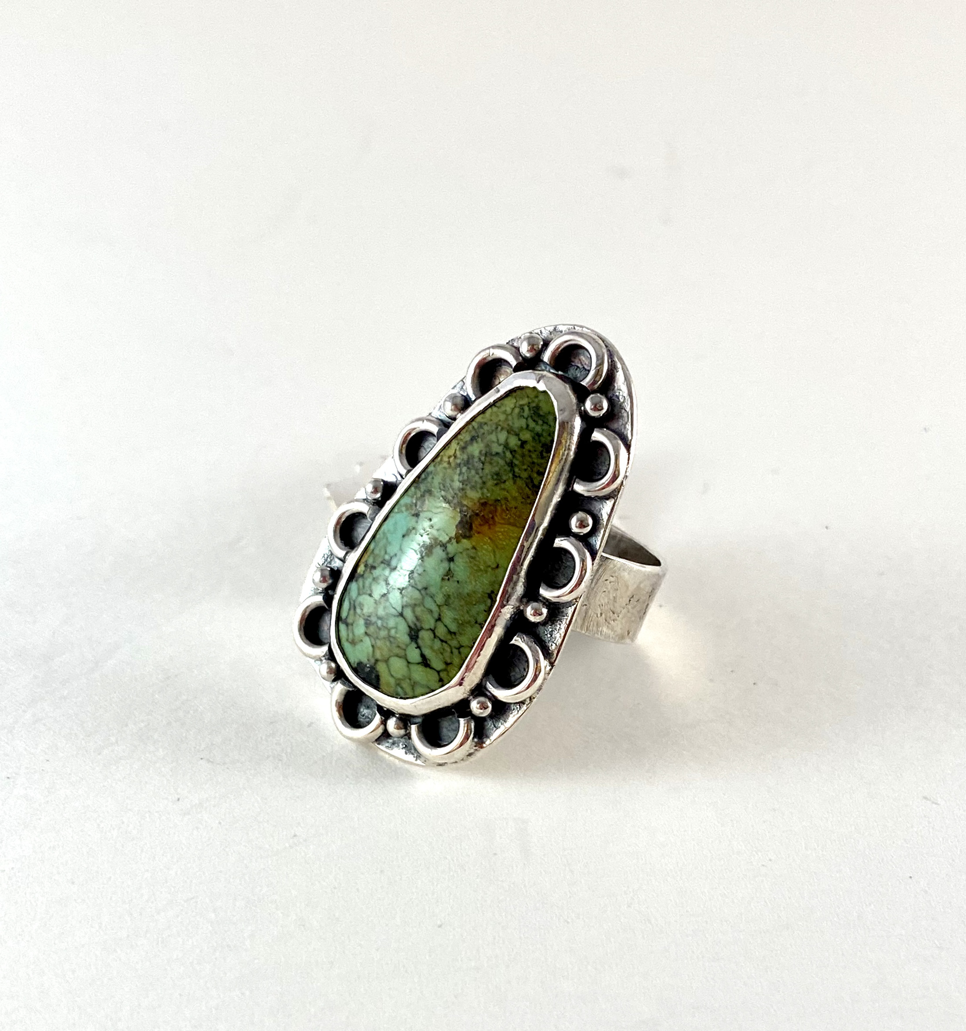 Silver and Turquoise Ring, sz 7.5 by Anne Bivens