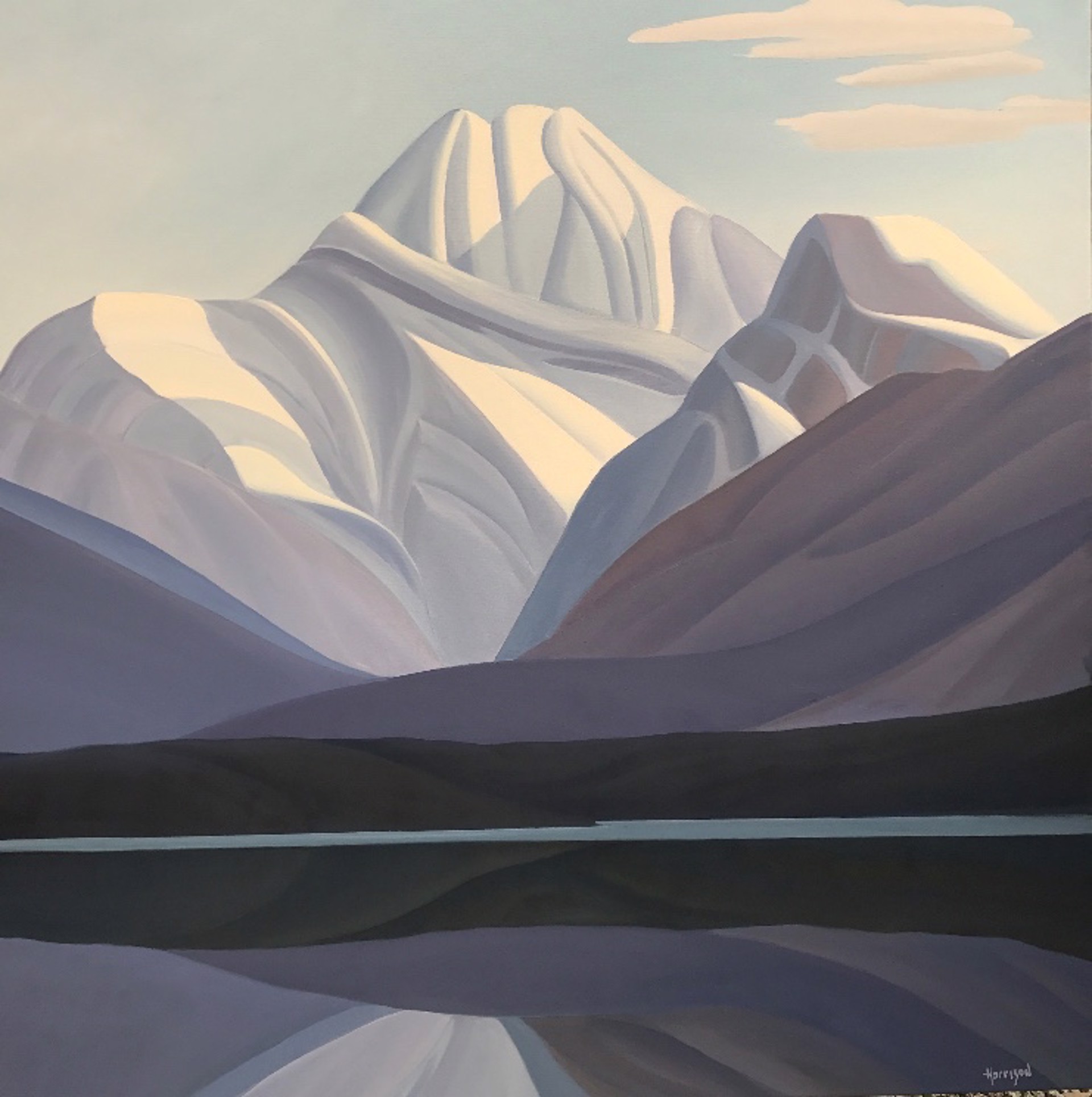 Edith Cavell in the Athabasca River by Kenneth Harrison