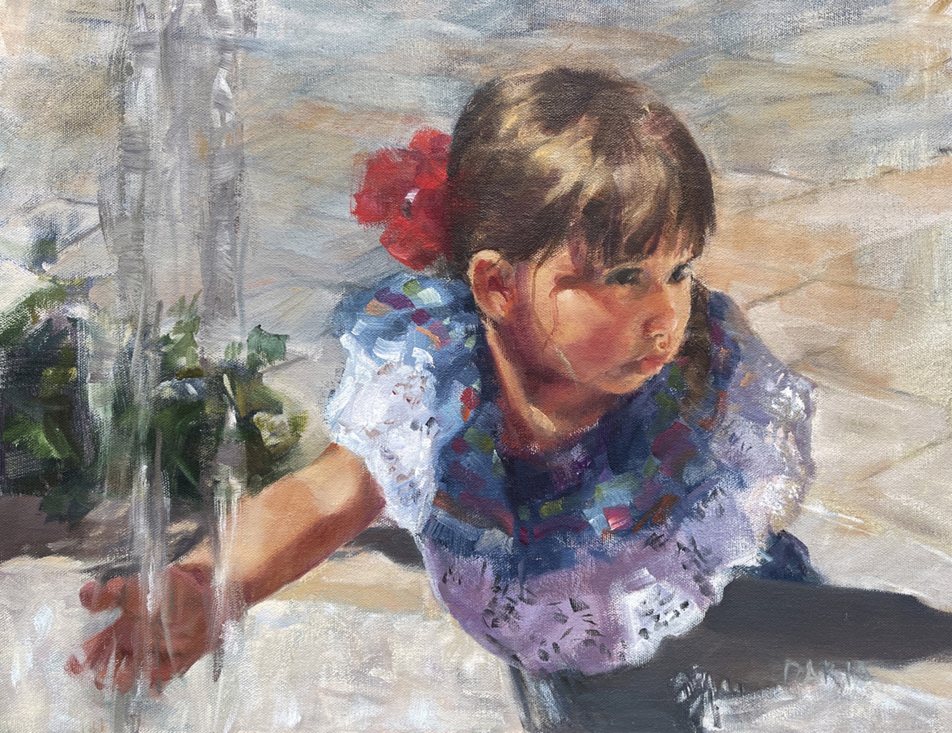 Young Girl at Fountain by Daria Shachmut