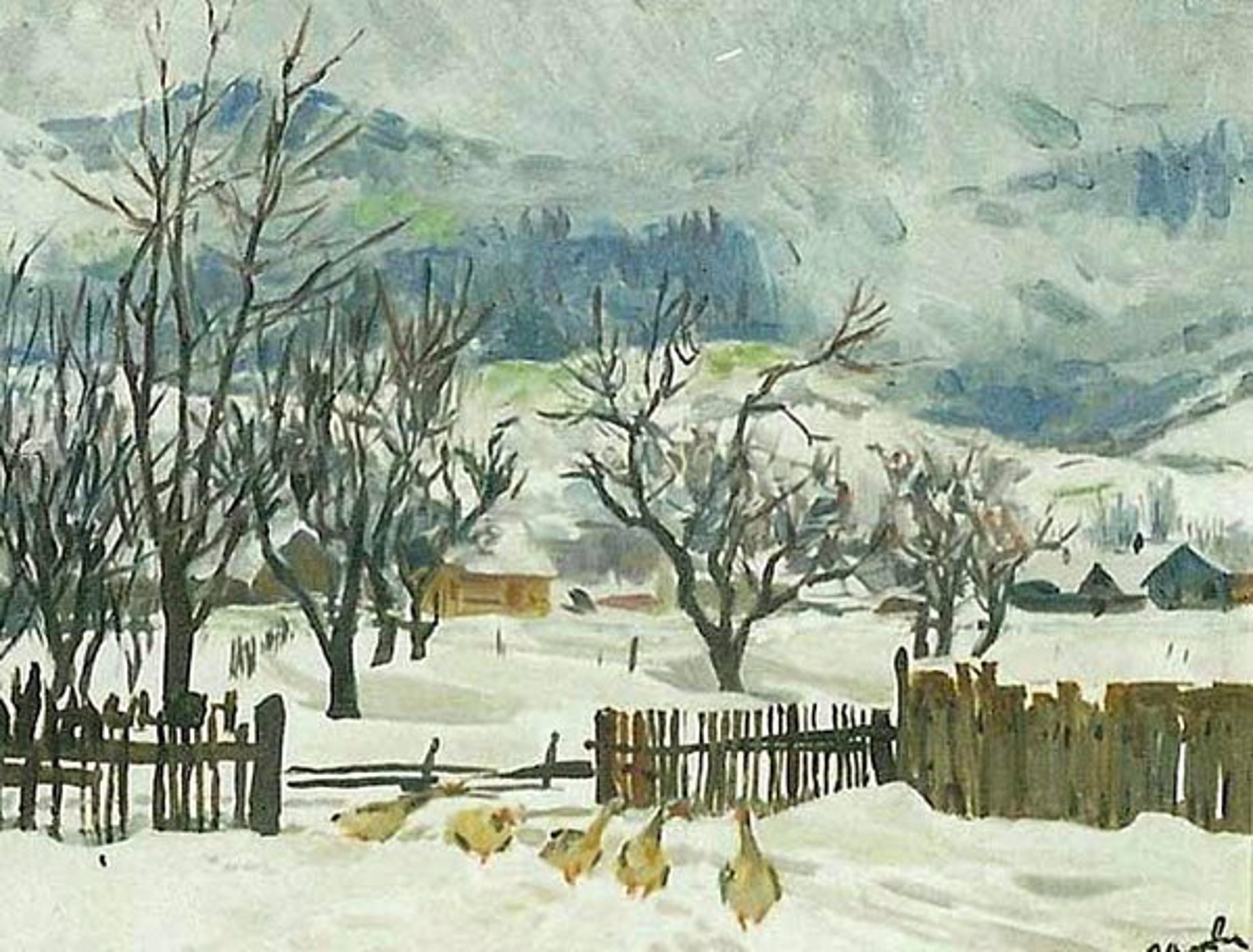 Winter in Carpathia by Zinaida (Zoia) Volkovinskaya