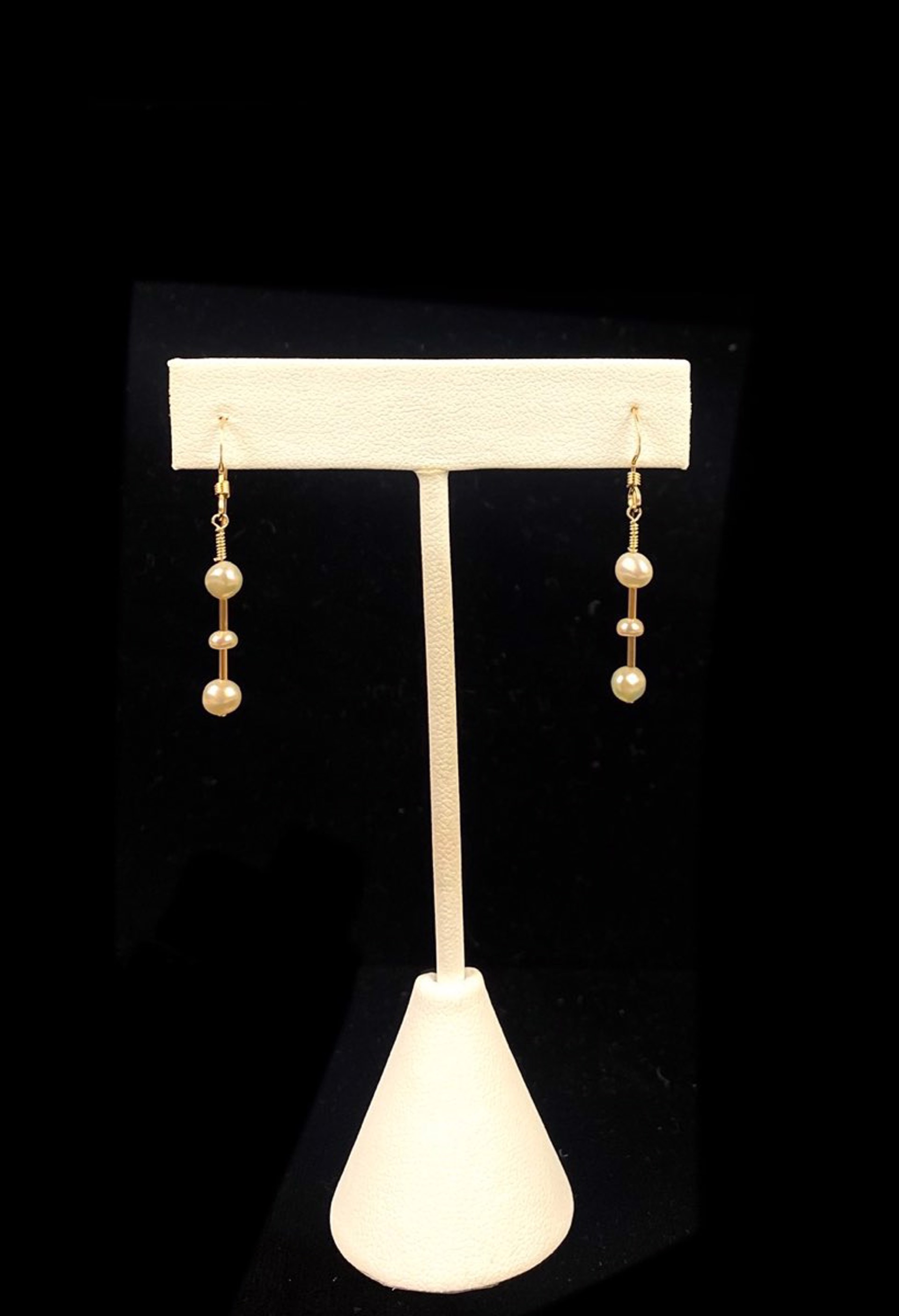 Freshwater Pearl 14K Bar Earrings by Lisa Kelley