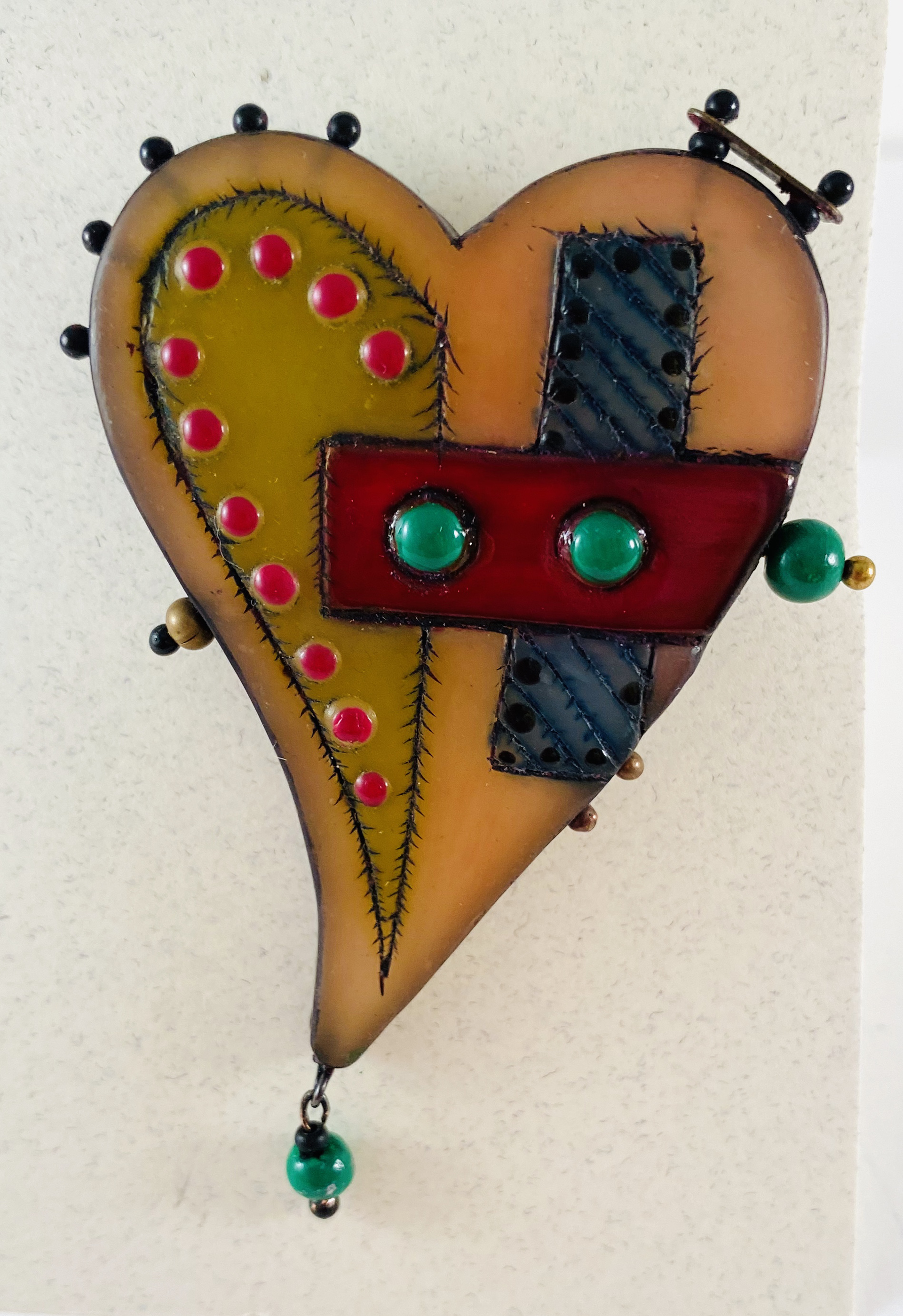 Happy Heart Lapel Pin #3 by Nancy Roth