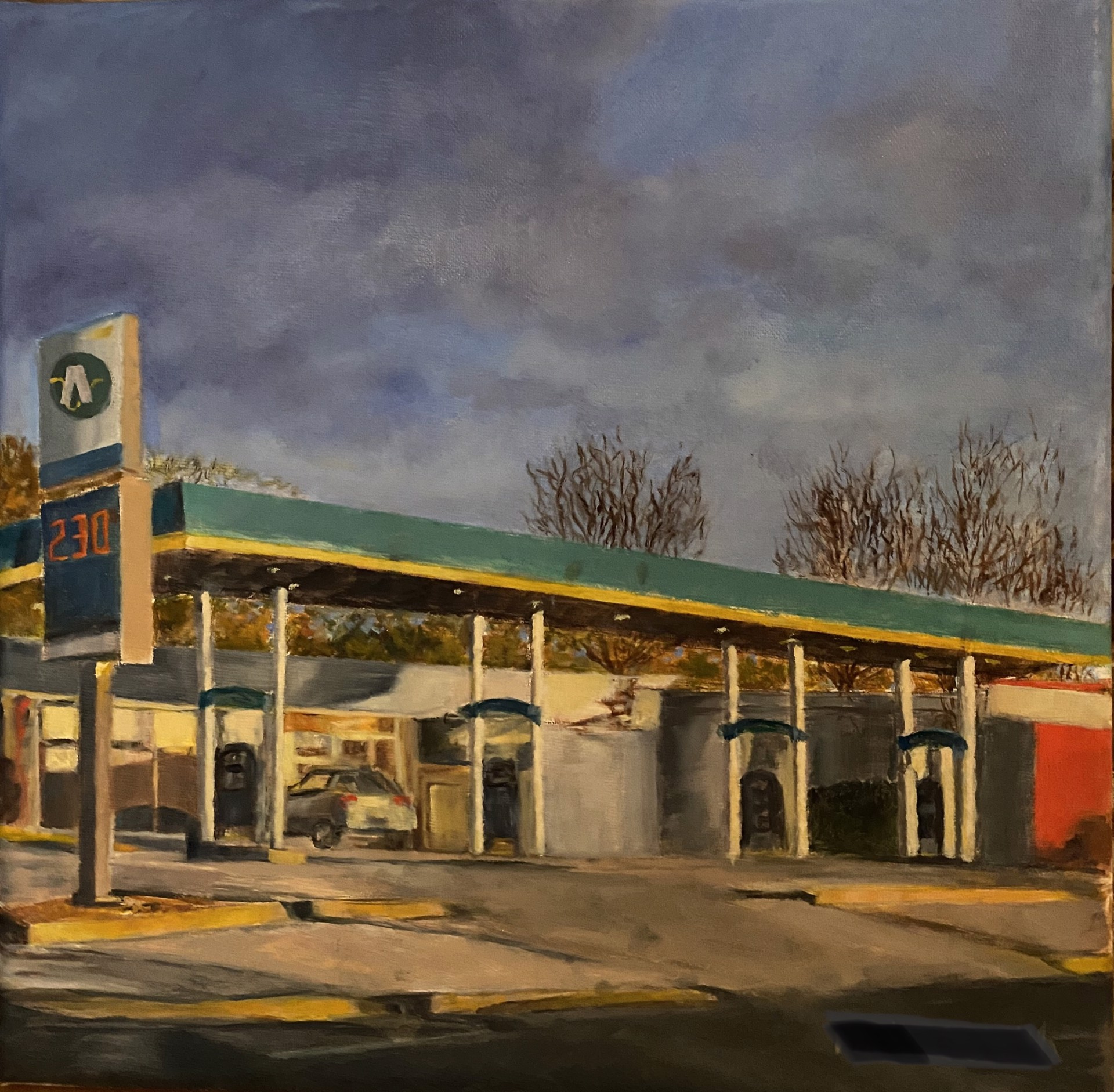 Gas Station Early Morning by Paula Smith
