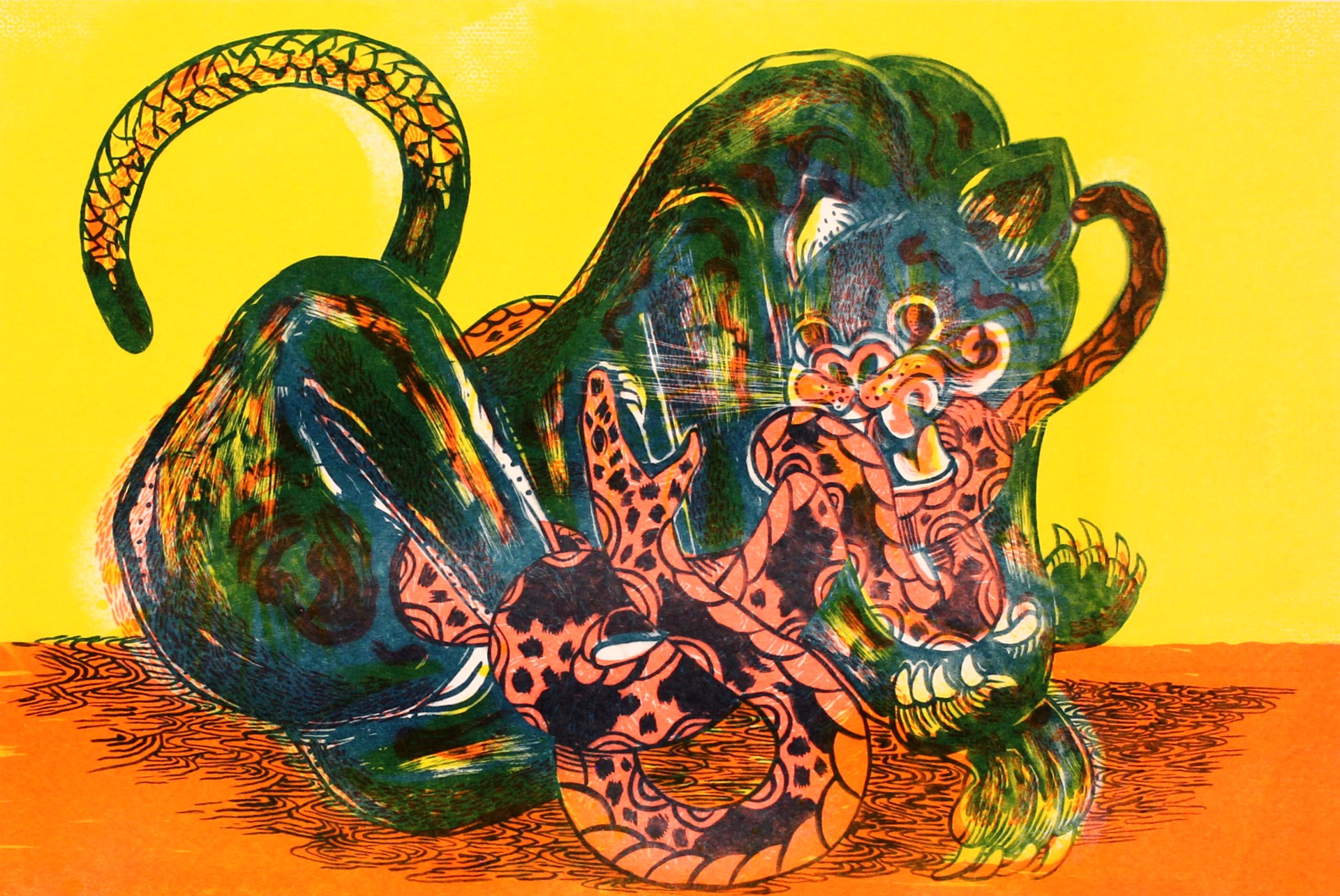 Jaguar y Serpiente by Alfonso Barrera