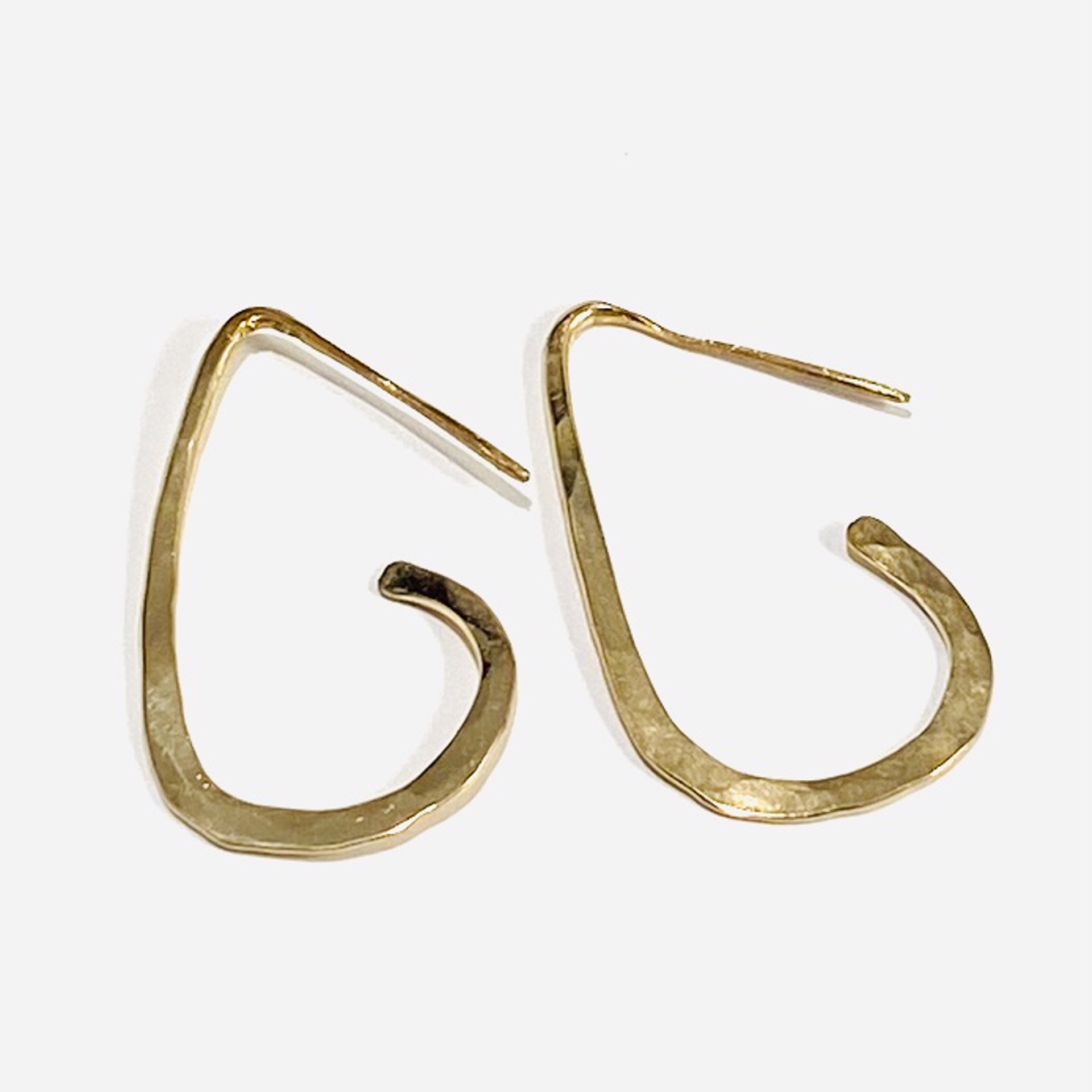 AB23-23 Hand Forged 14k GF Open Hoop Earrings by Anne Bivens