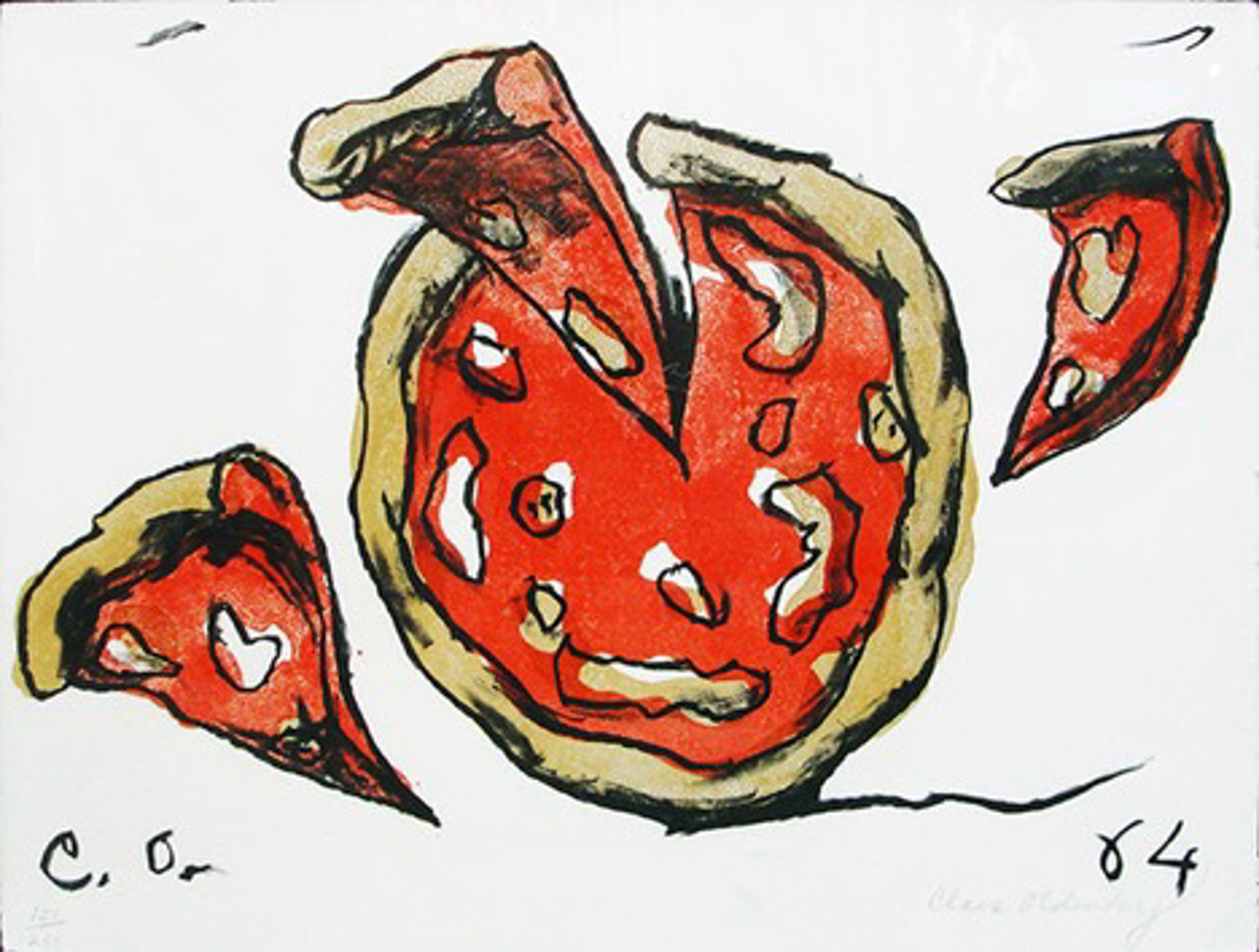 Flying Pizza From The Portfolio New York By Claes Oldenburg Steven Vail Fine Arts