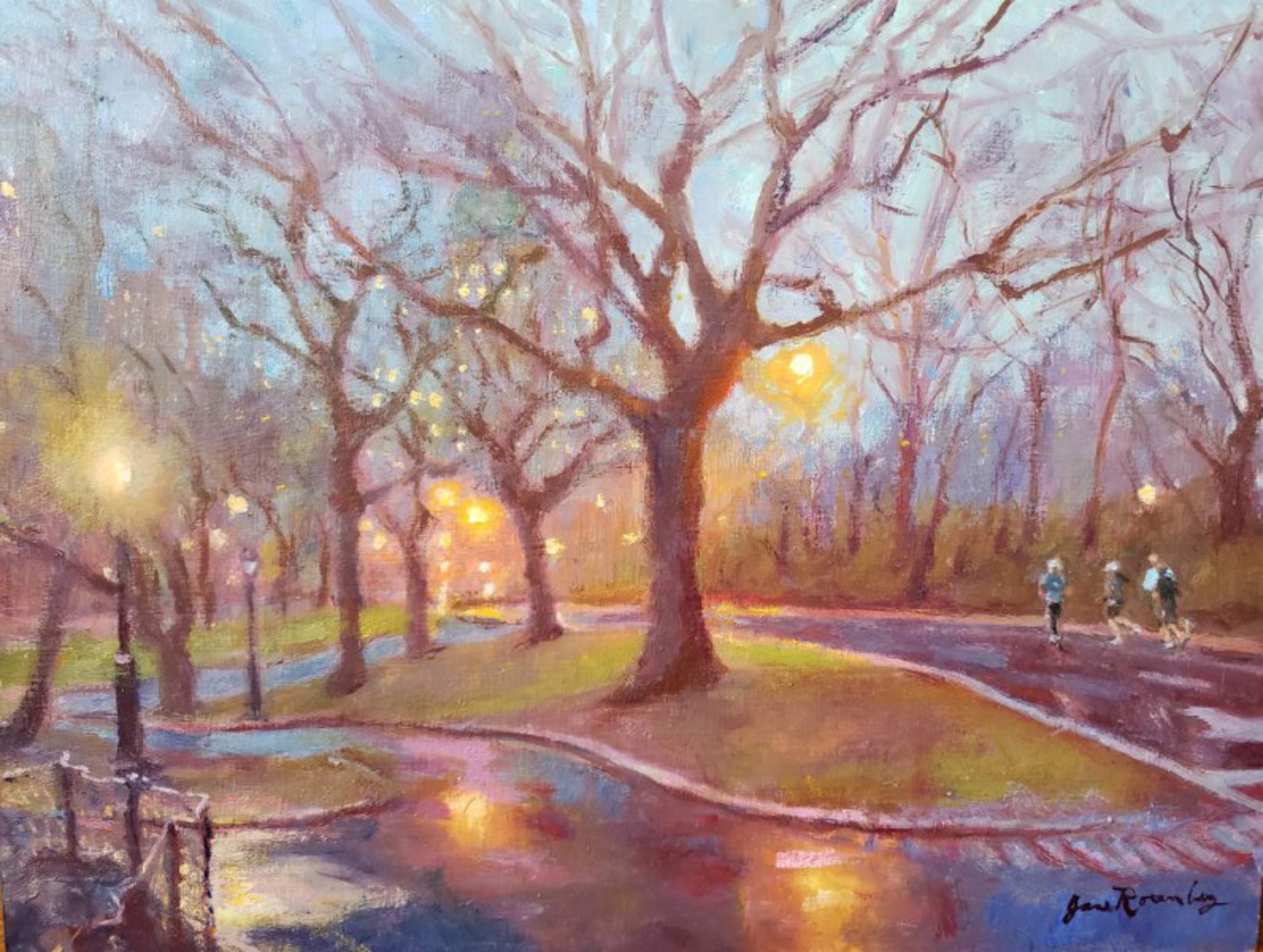 Runners in Central Park, After the Rain by Jane Rosenberg