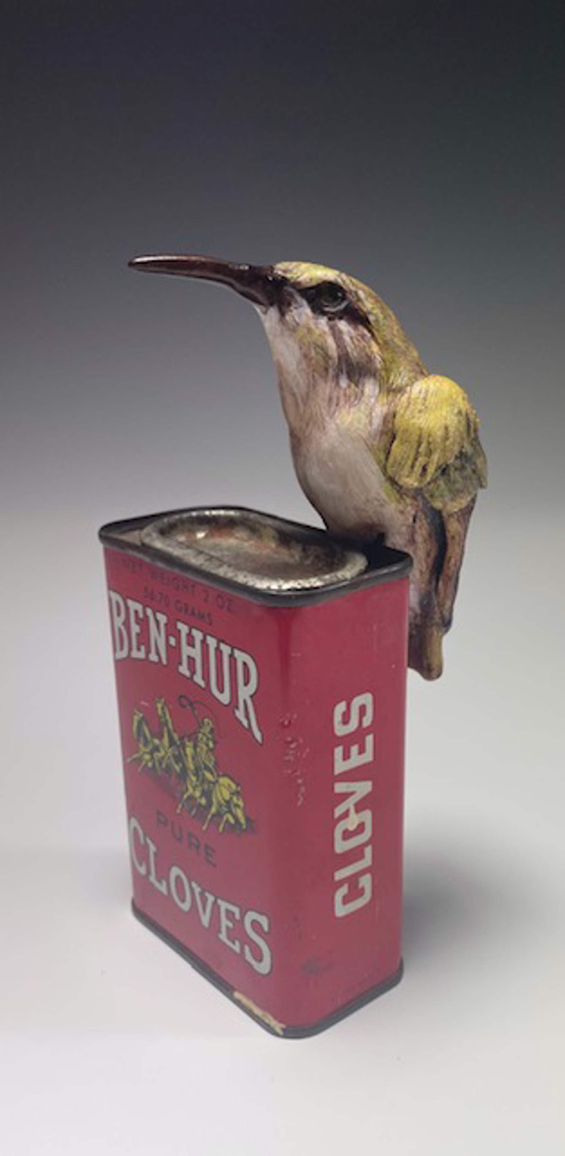 Bird on Vintage Spice Tins by Deana Bada Maloney