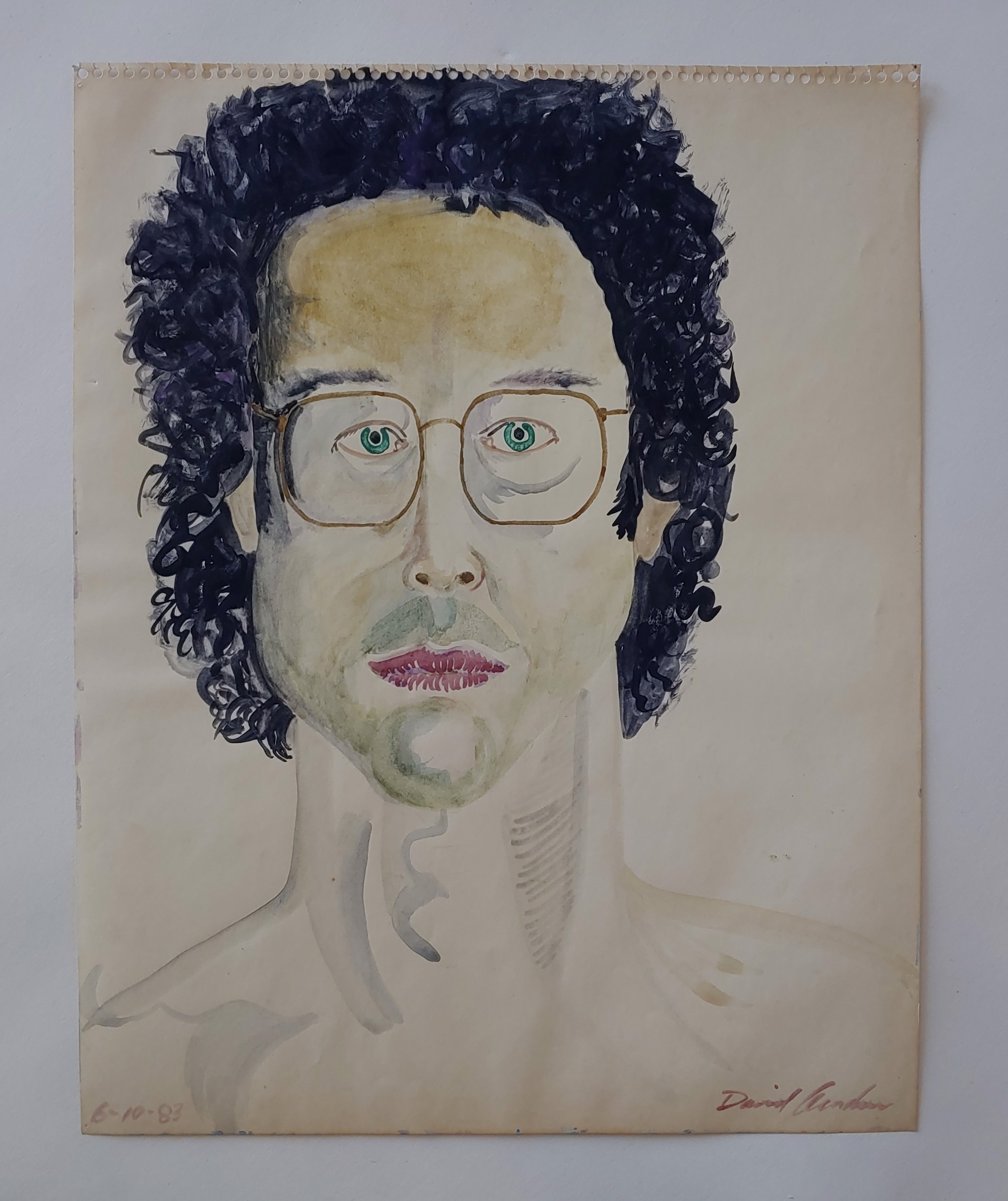 Self Portrait #3 - Watercolor by David Amdur