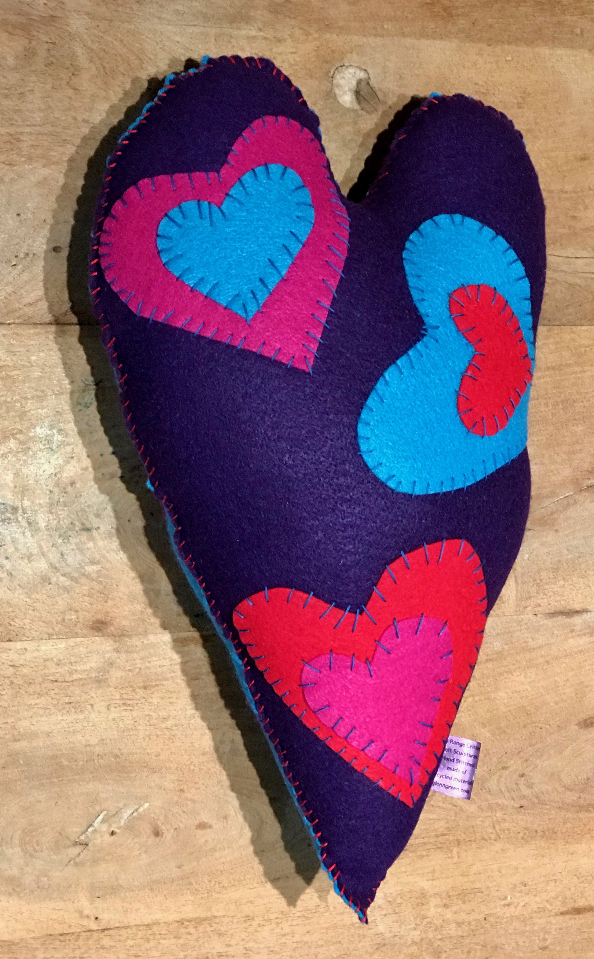 Soft Heart Turquoise and Dark Purple by Kerry Green