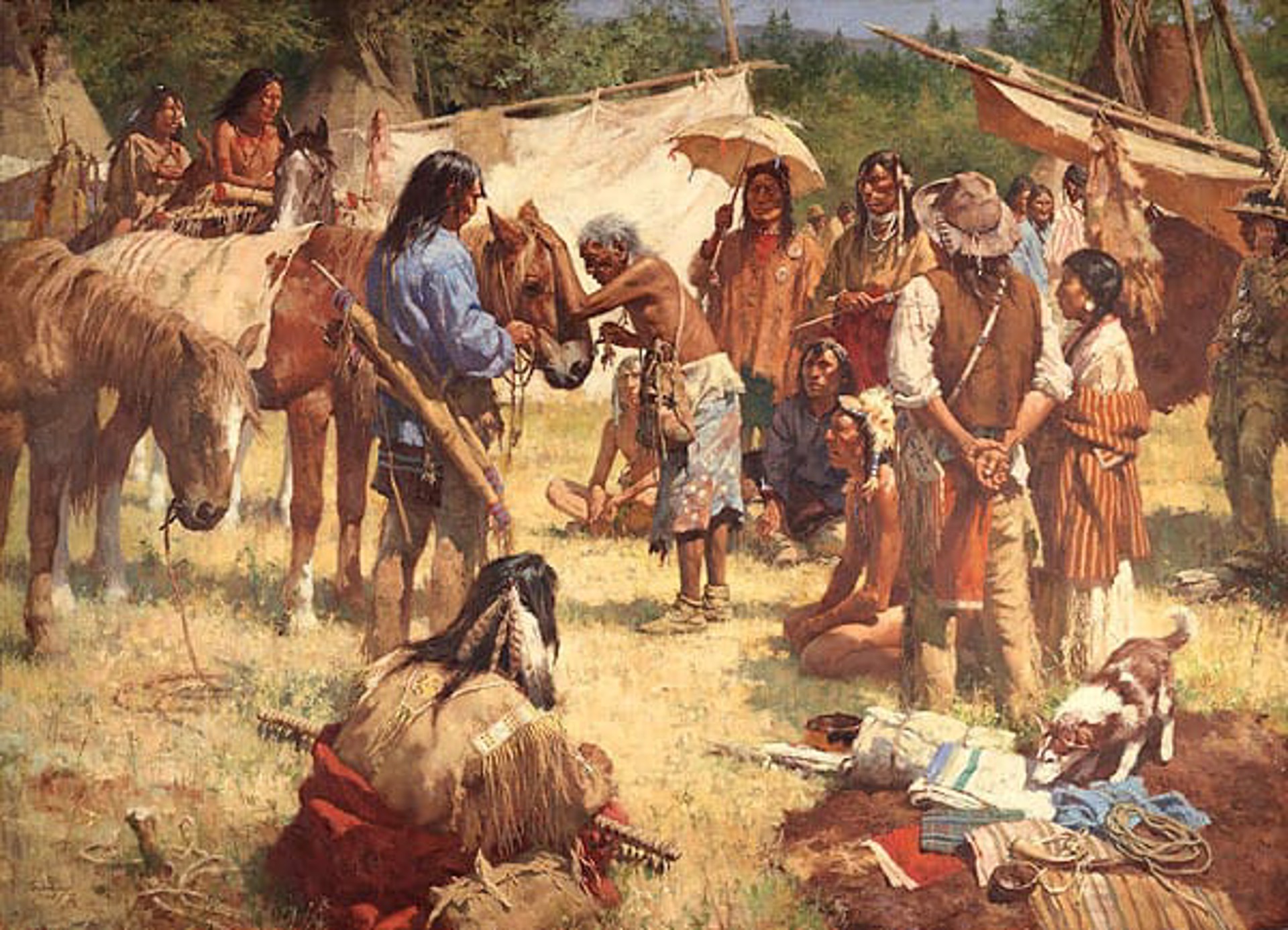 The Horse Doctor and His Medicine Bag at Rendezvous by Howard Terpning
