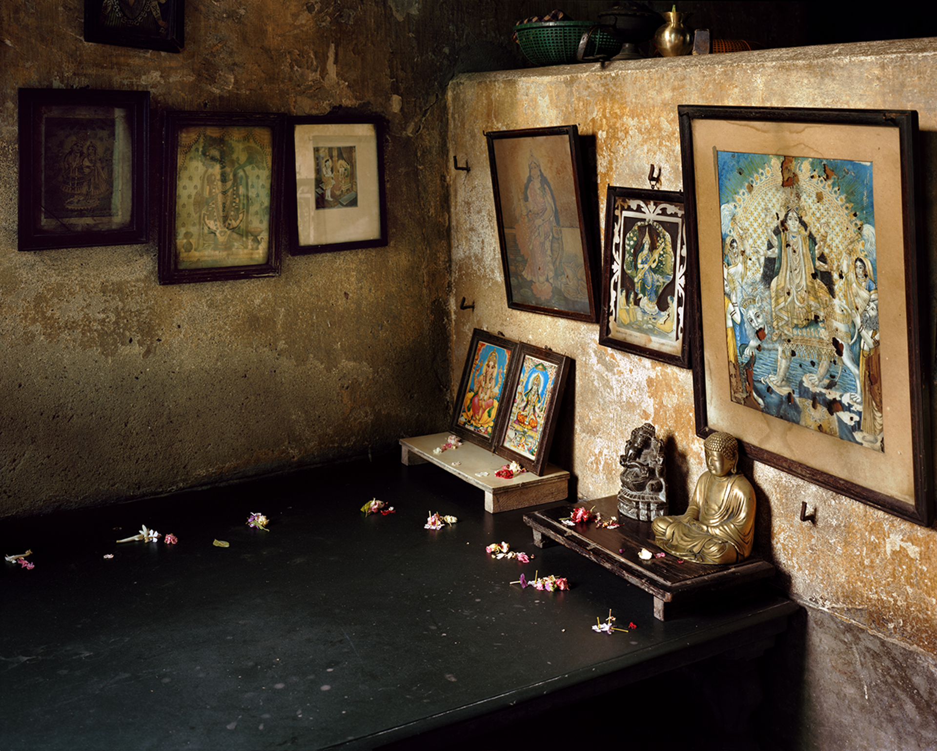 Puja Room in the Women's Courtyard, Monmotho Ghosh House, North Kolkata by Laura McPhee