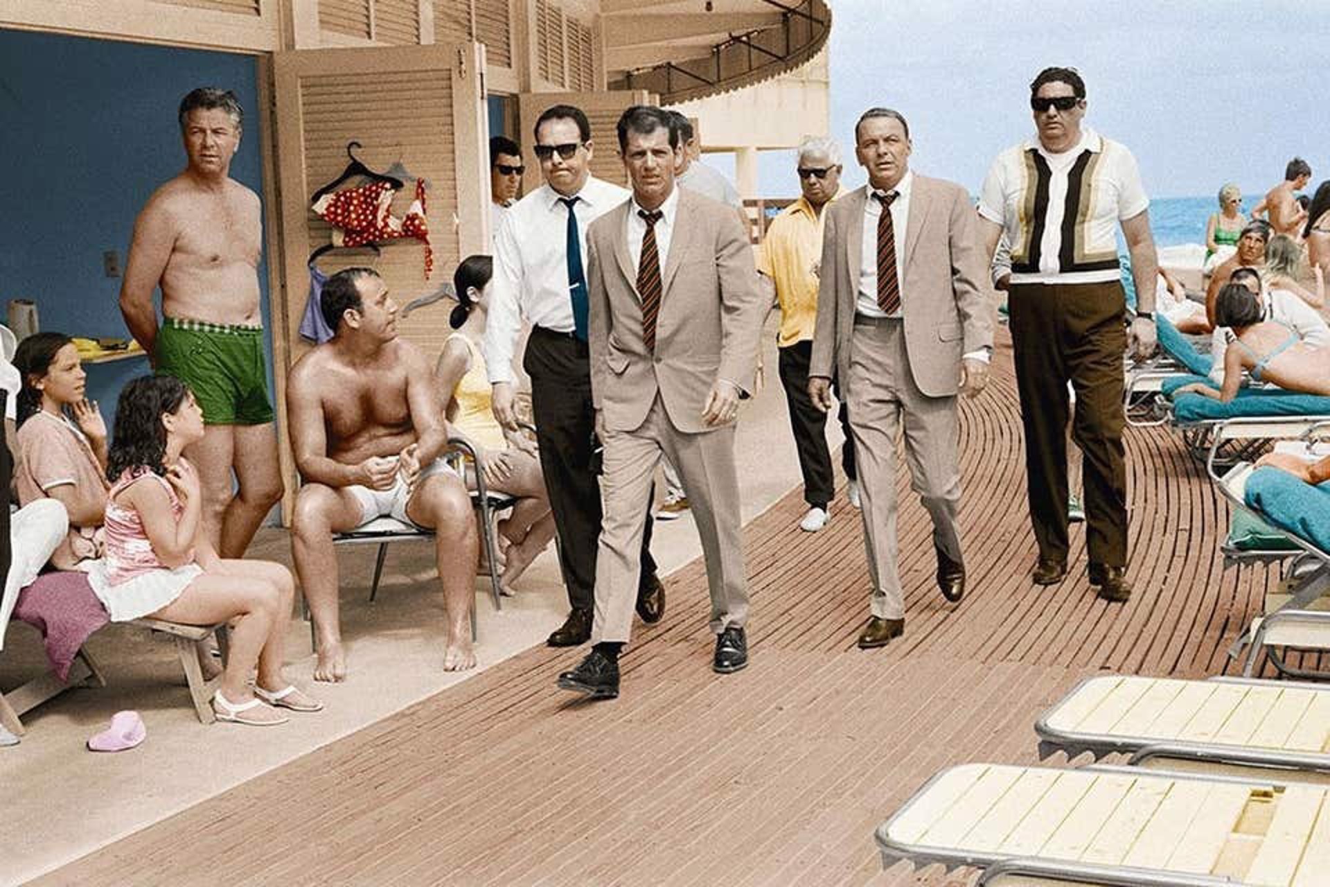 Frank Sinatra boardwalk (colourised) by Terry O'Neill