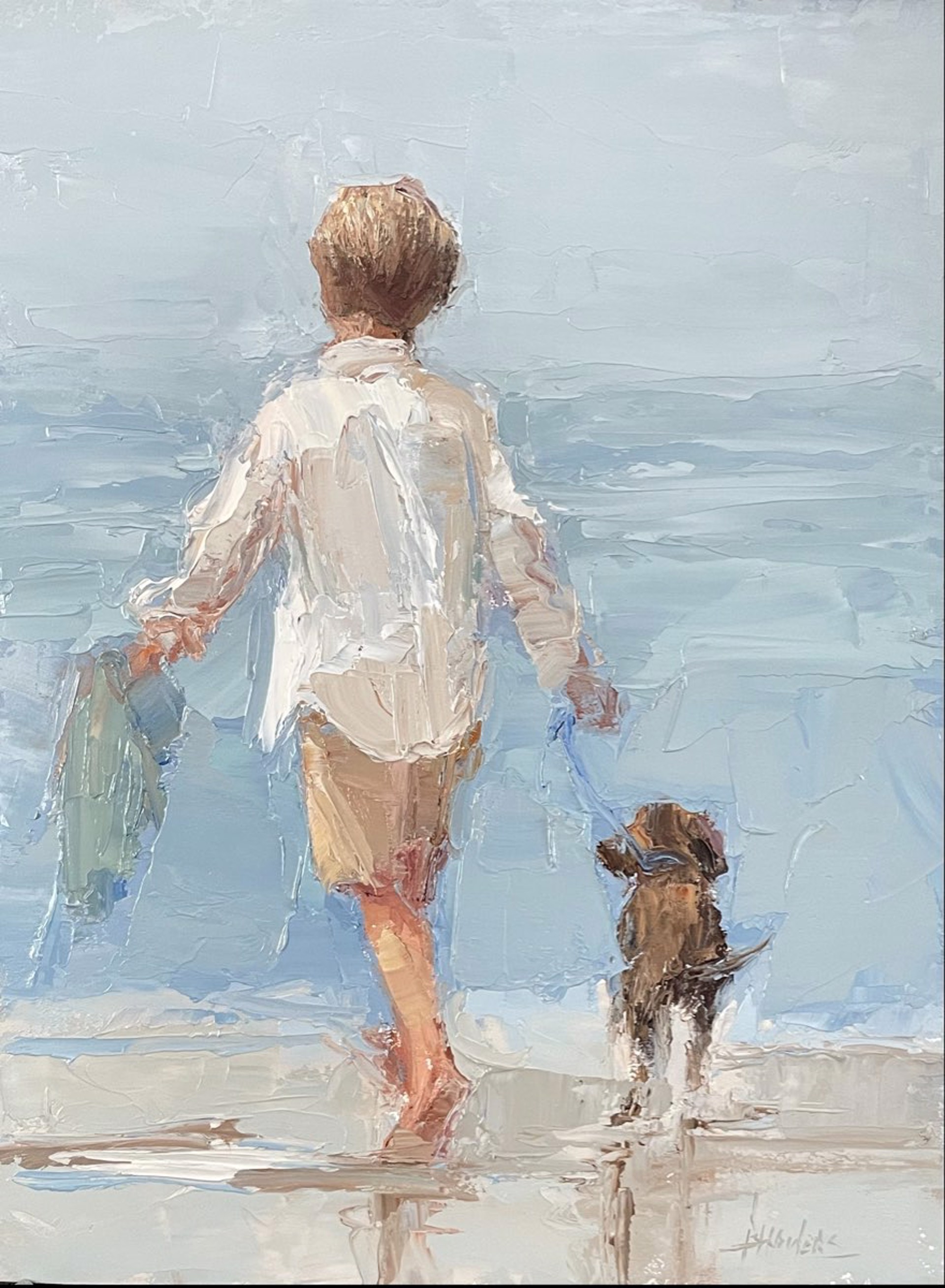 Boy And His Dog by Barbara Flowers