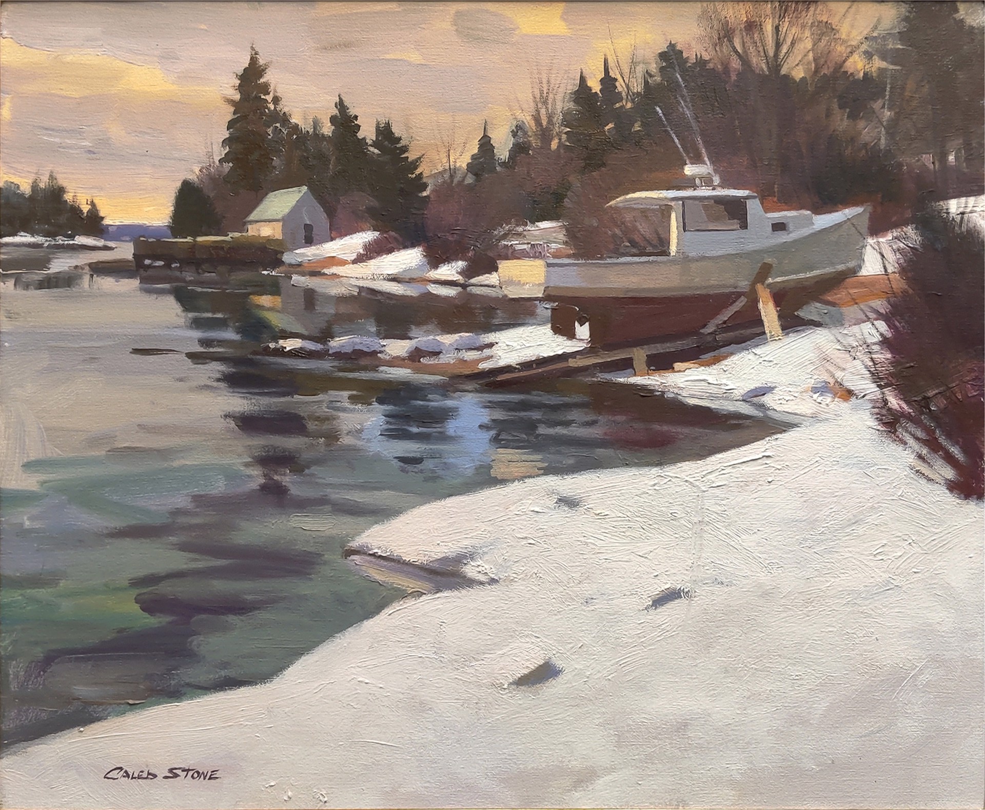 Winter Morning Burnt Cove by Caleb Stone