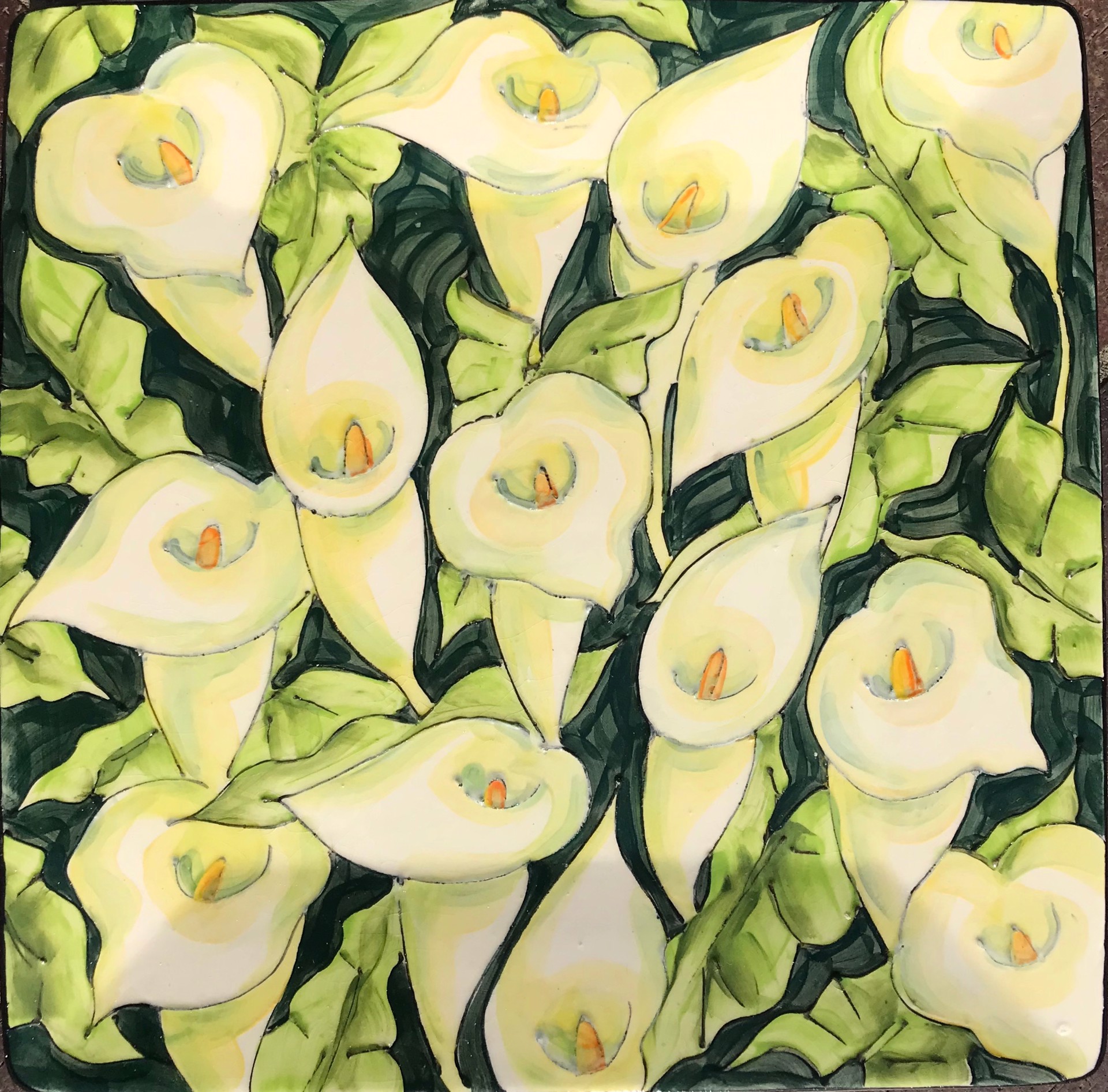 Square Call Lillie Platter by Denise Ford
