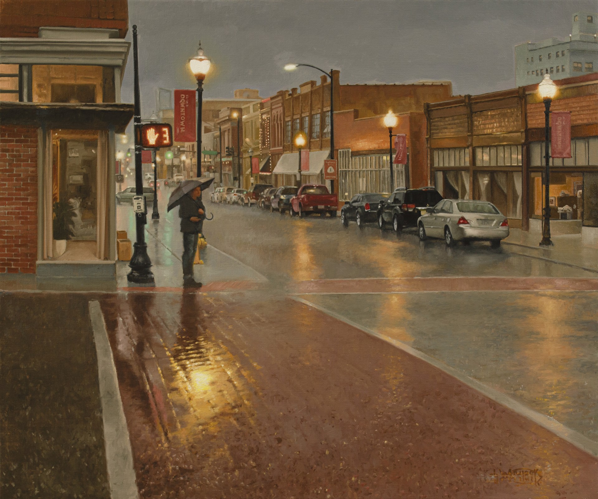 Rainy Evening Downtown by John Whytock