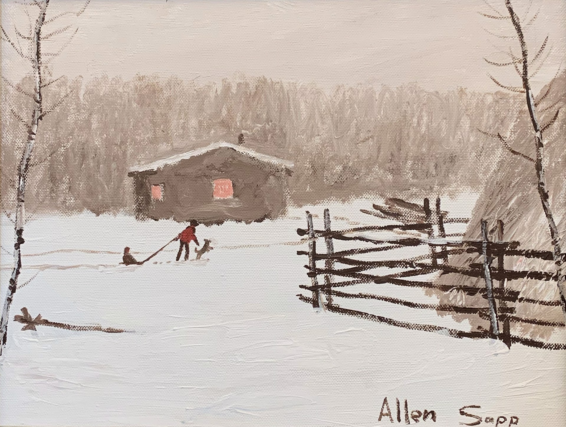 Winter Fun by Allen Sapp (1928-2015)