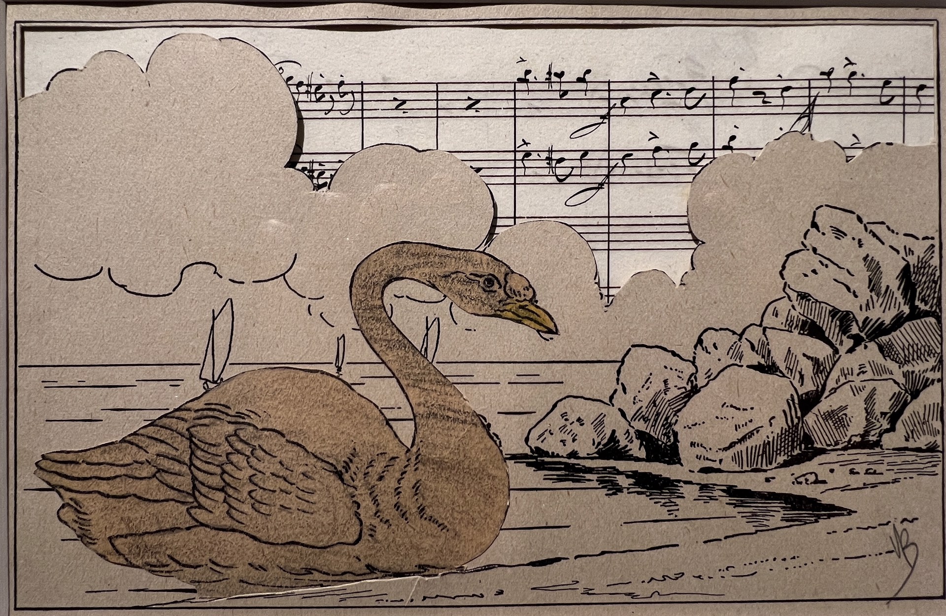 Musical Swan Scape by Varujan Boghosian