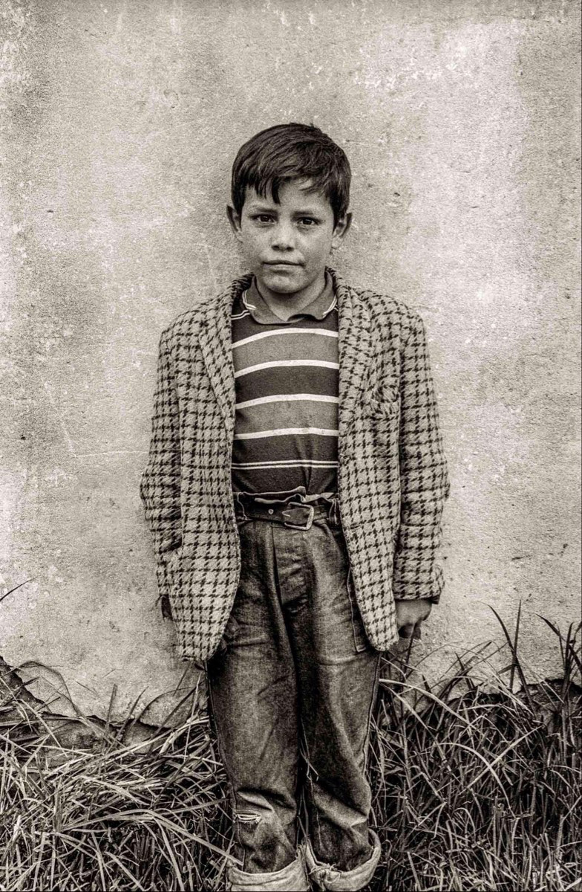 Boy in Striped Shirt & Jacket, Framed (034) by Jack Dempsey