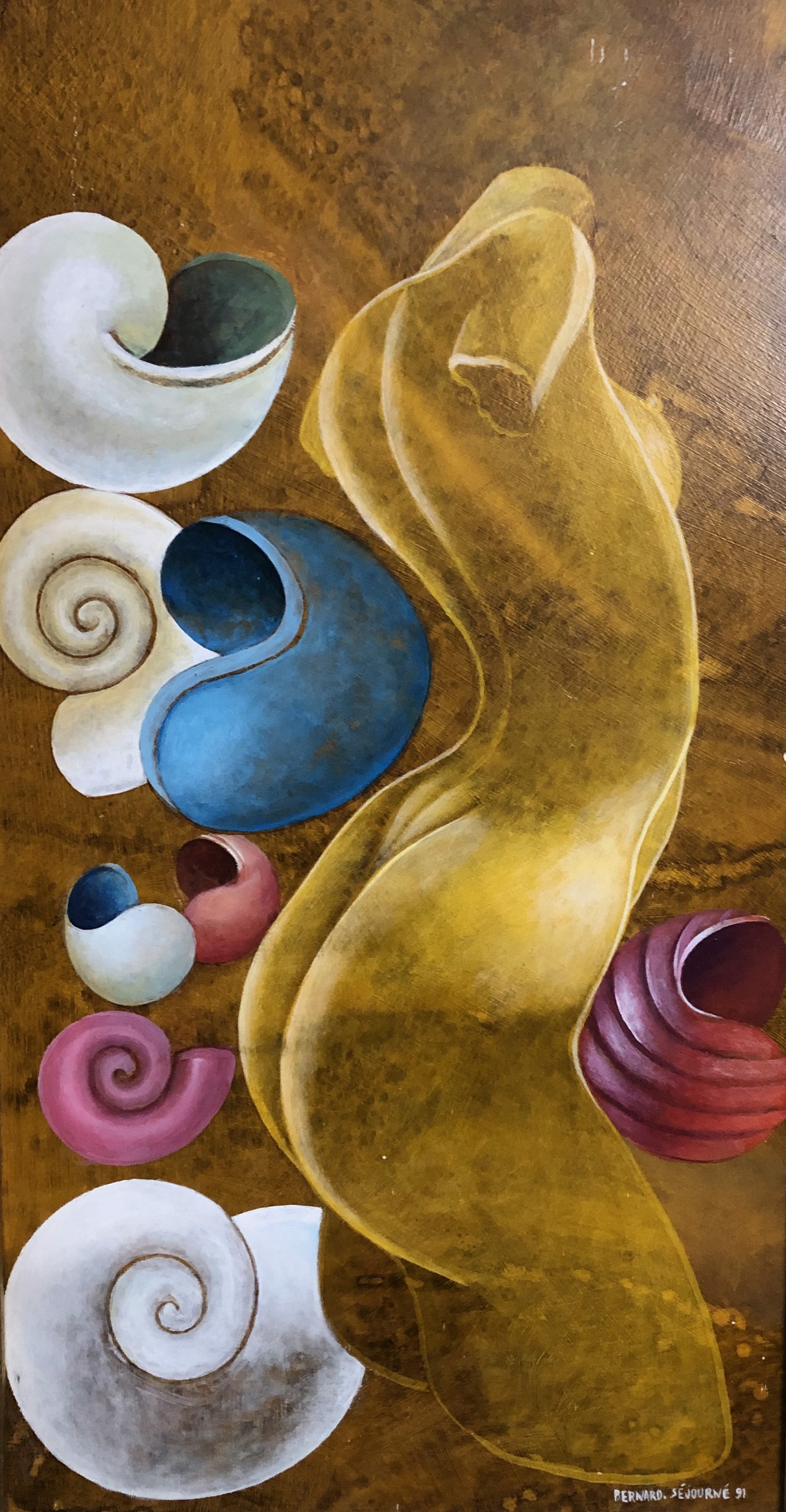 Nude & Shells by Bernard Sejourne (Haitian, 1947-1994)