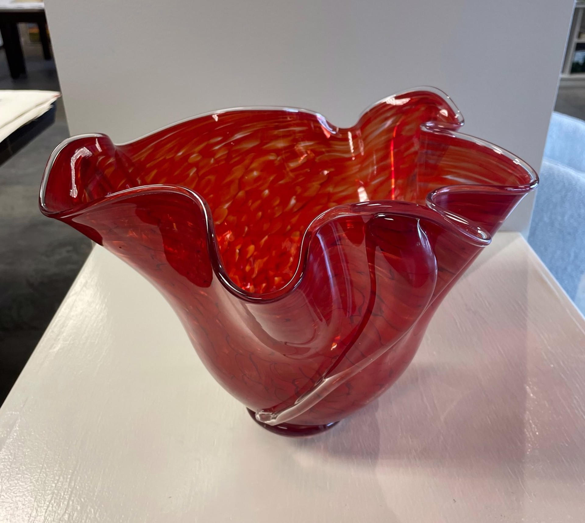 Whorl Bowl - Red by AlBo Glass