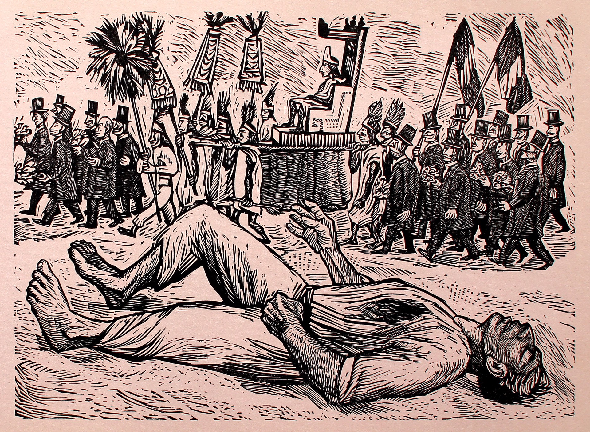 La Dictadura Porfiriana Exalta Demoagogicamente al Indigena. 1910 by Alfredo Zalce