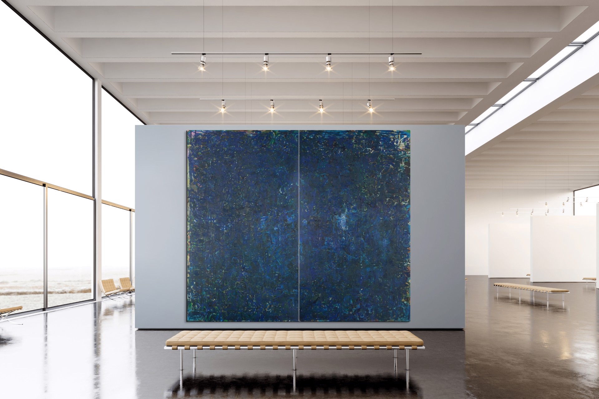 Cobalt Blue IV (2 Panels) by Roger Herman