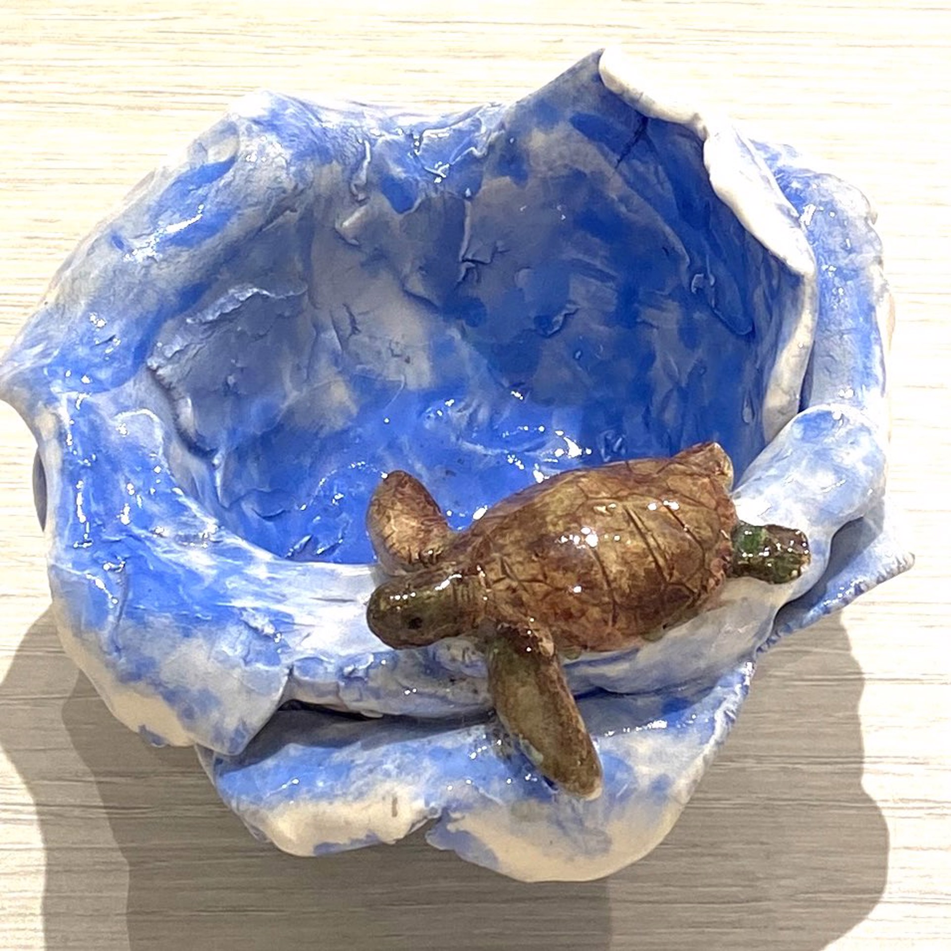 BB23-2 Turtle Riding a Wave Bowl by Barbara Bergwerf, ceramics
