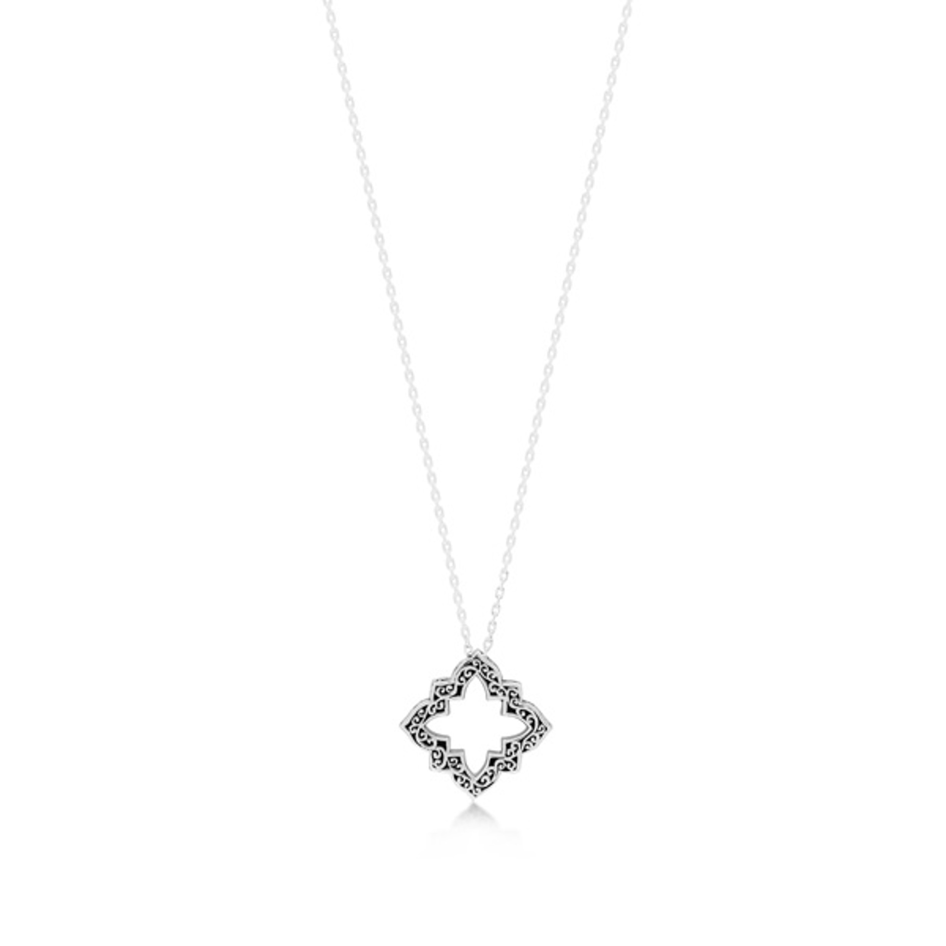 Stylized Diamond-Shaped Open Pendant Necklace by Lois Hill