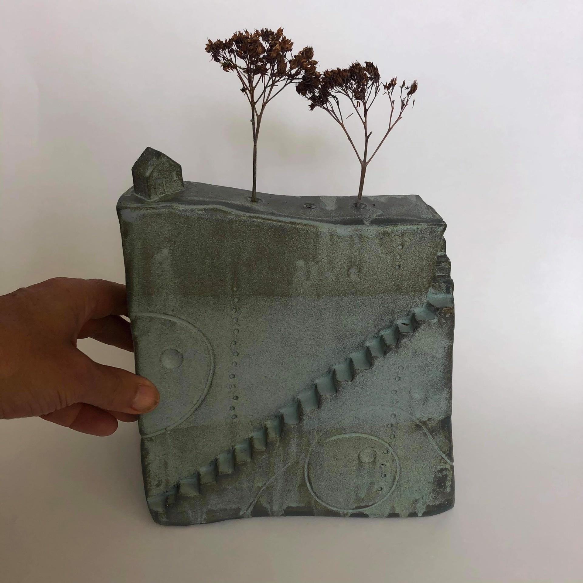 Scuptural Vase with House by Cat Santos